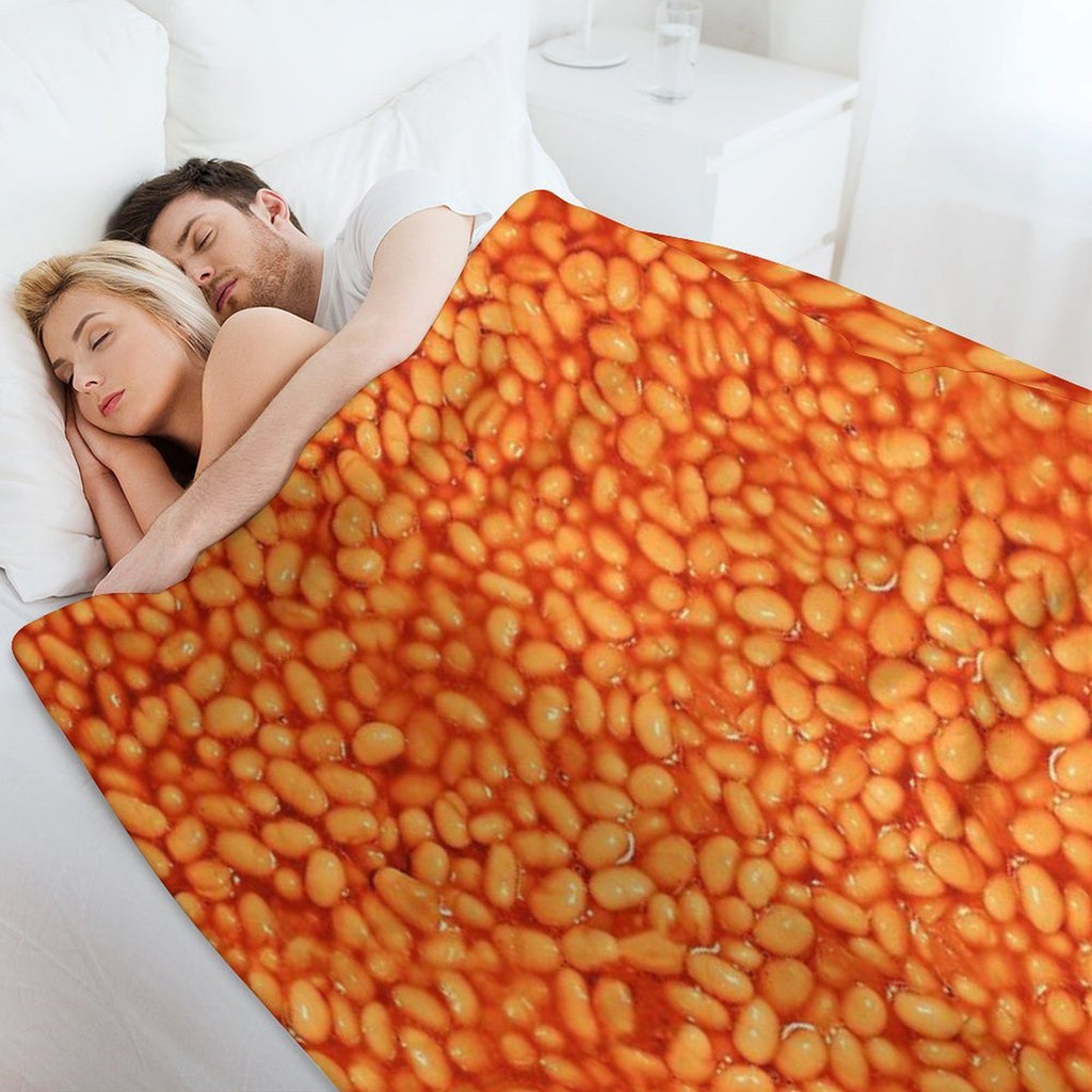 Baked Beans In Things Pattern Sustainable Throw Blanket