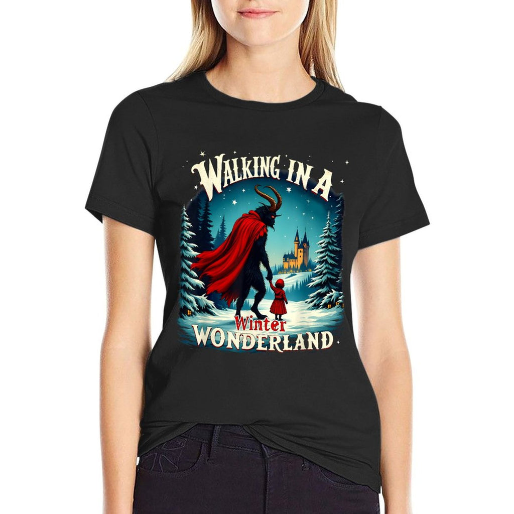 Wonderland Krampus Dark Winter Holiday Walking In A Winter  Vintage-inspired T-Shirt