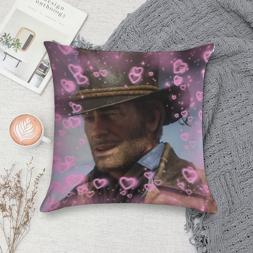 Arthur Morgan Hearts Soft Bedroom Essential Throw Pillow