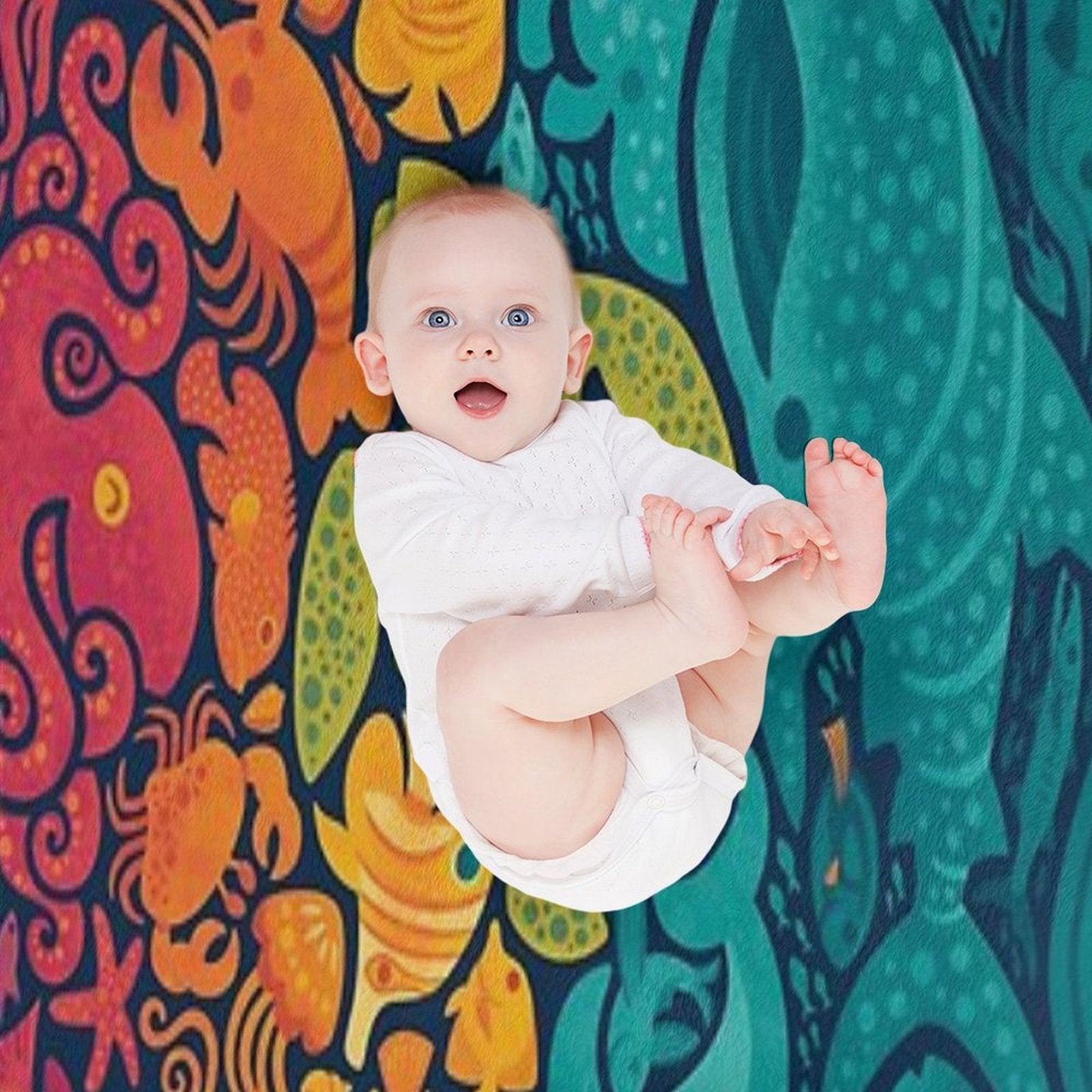 Aquatic Spectrum Quick-dry Throw Blanket