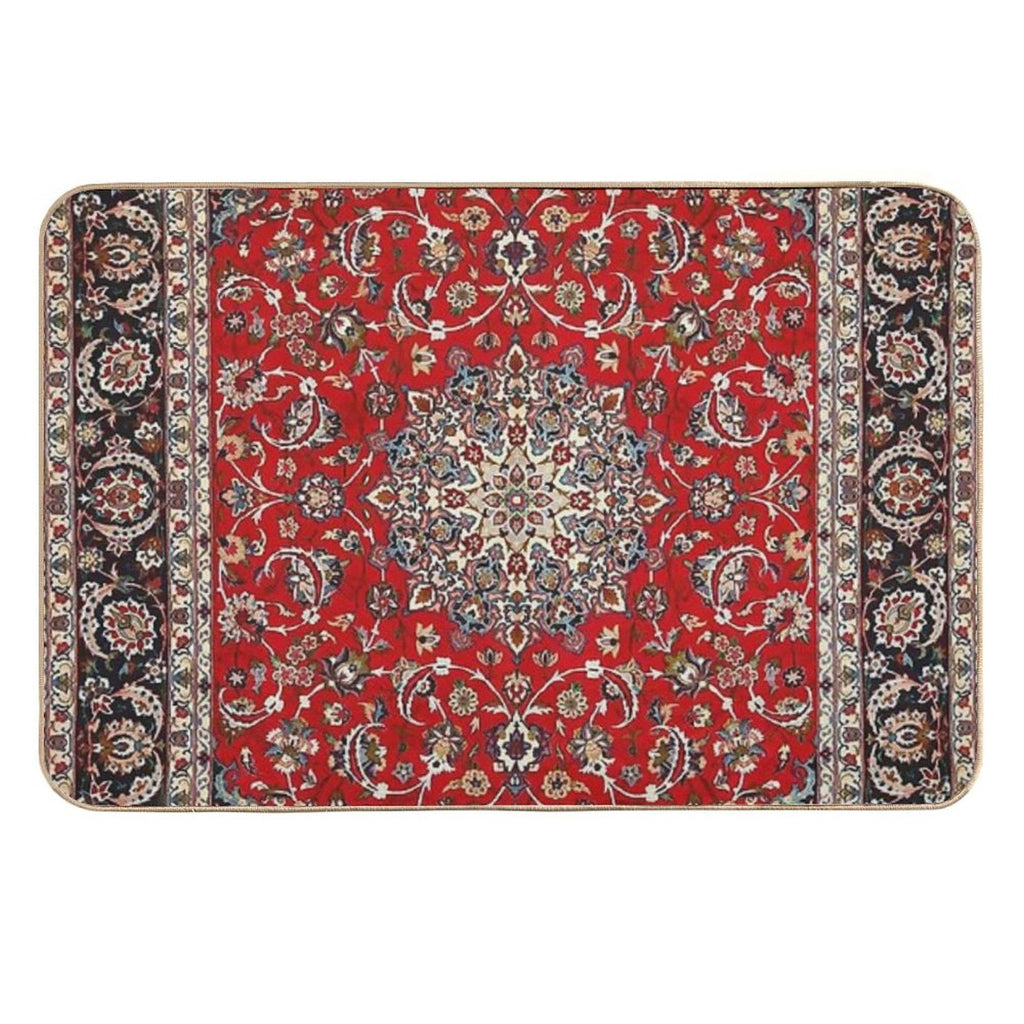 Fine Silk & Wool Isfahan Persian Rug Print  Toxin-Free Bath Mat