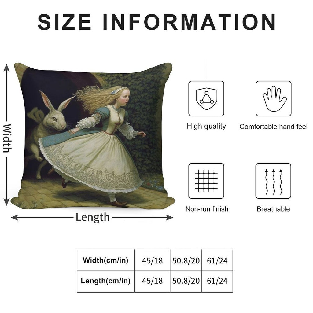 Alice - Alice in Wonderland Collection Soft Skin-Friendly Throw Pillow