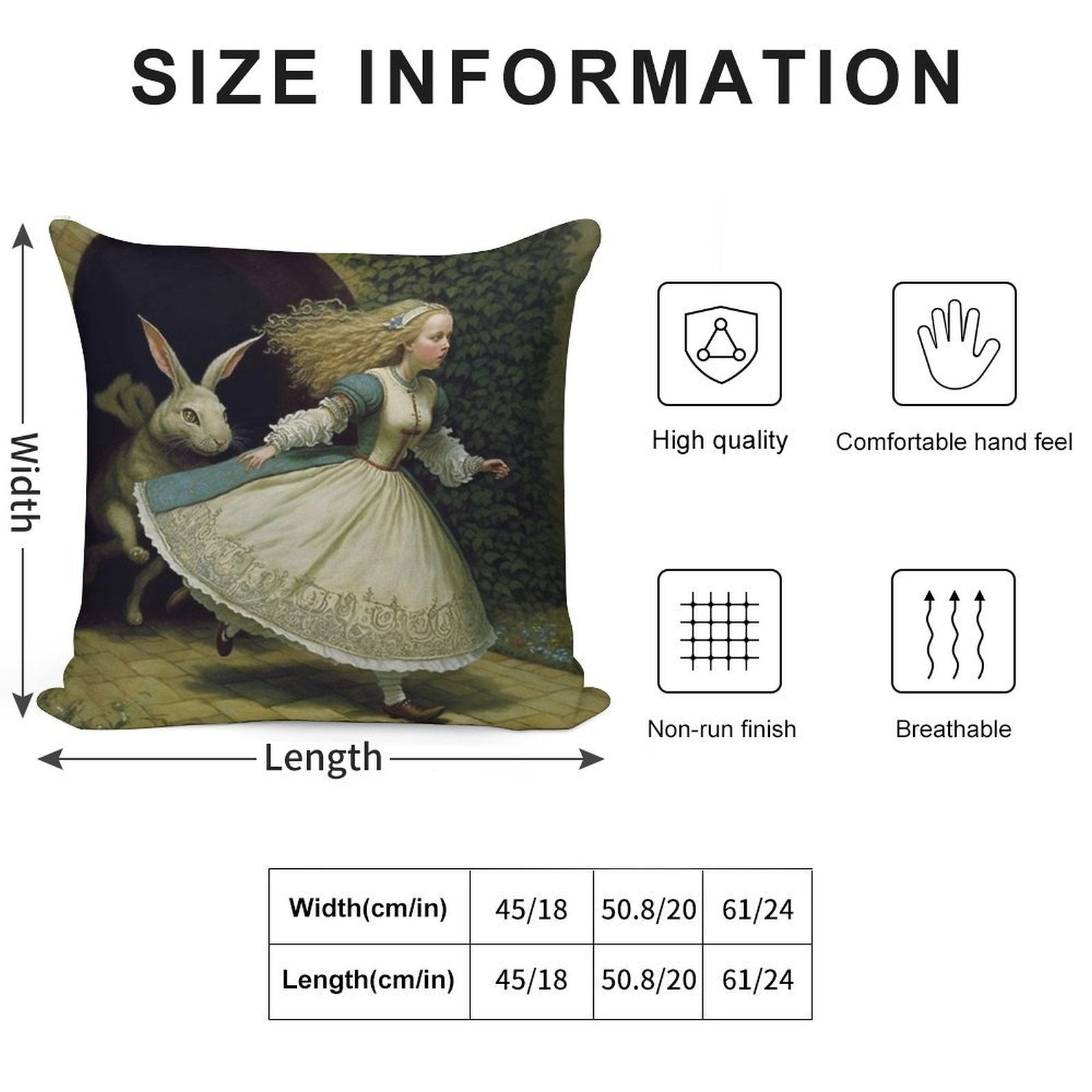 Alice - Alice in Wonderland Collection Soft Skin-Friendly Throw Pillow