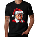 Santa Claus Trump Christmas Art Portrait Graphic Men Women  Rolled Sleeves T-Shirt