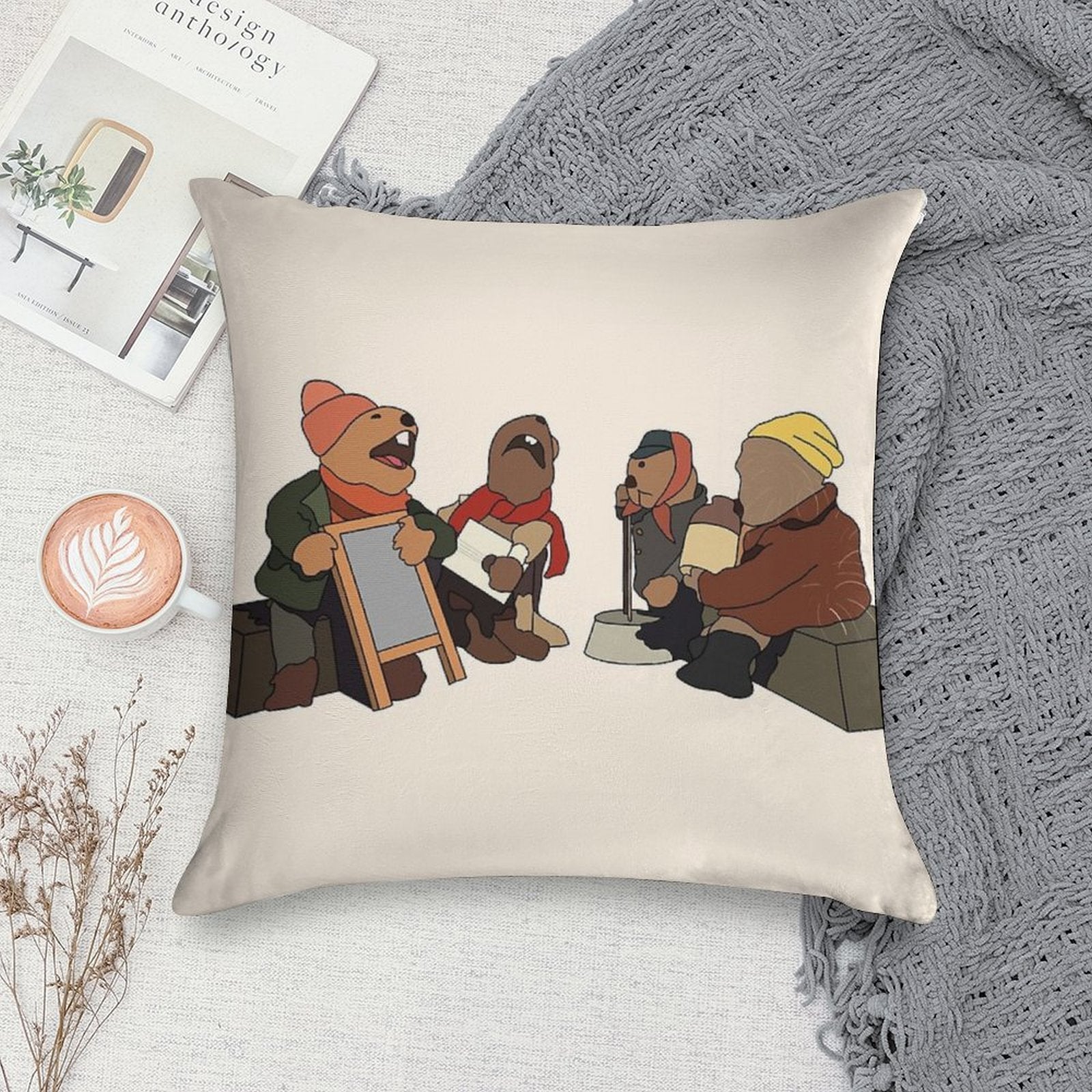 Emmet Otters Jug Band Soft Warmth Comfort Throw Pillow