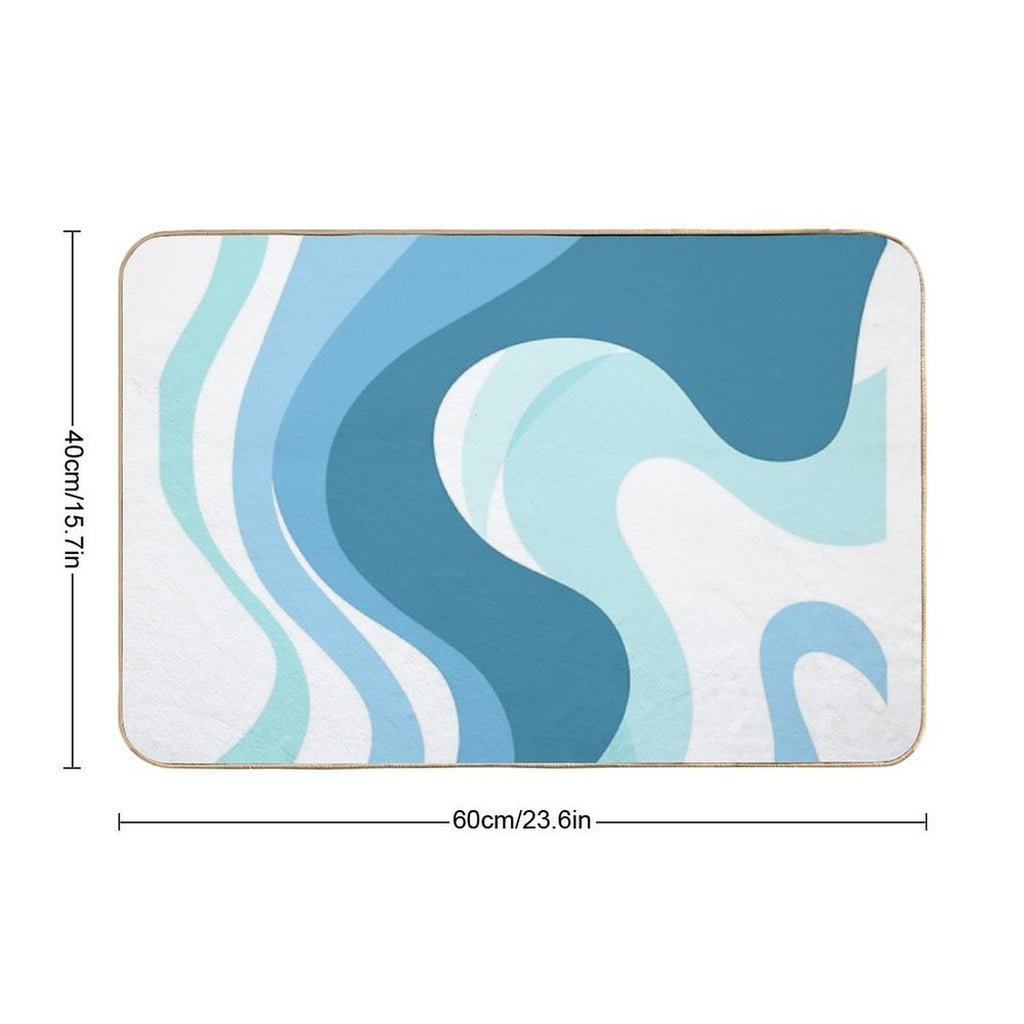 Blue Curve  Non-Slip Bath Mat