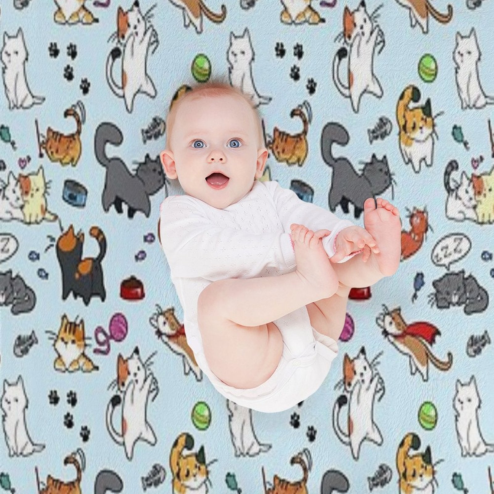 Cats!! Sustainable Throw Blanket