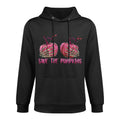 Skeleton Hand Boobs Save The Pumpkin Breast Cancer Halloween Colorfast Hoodie