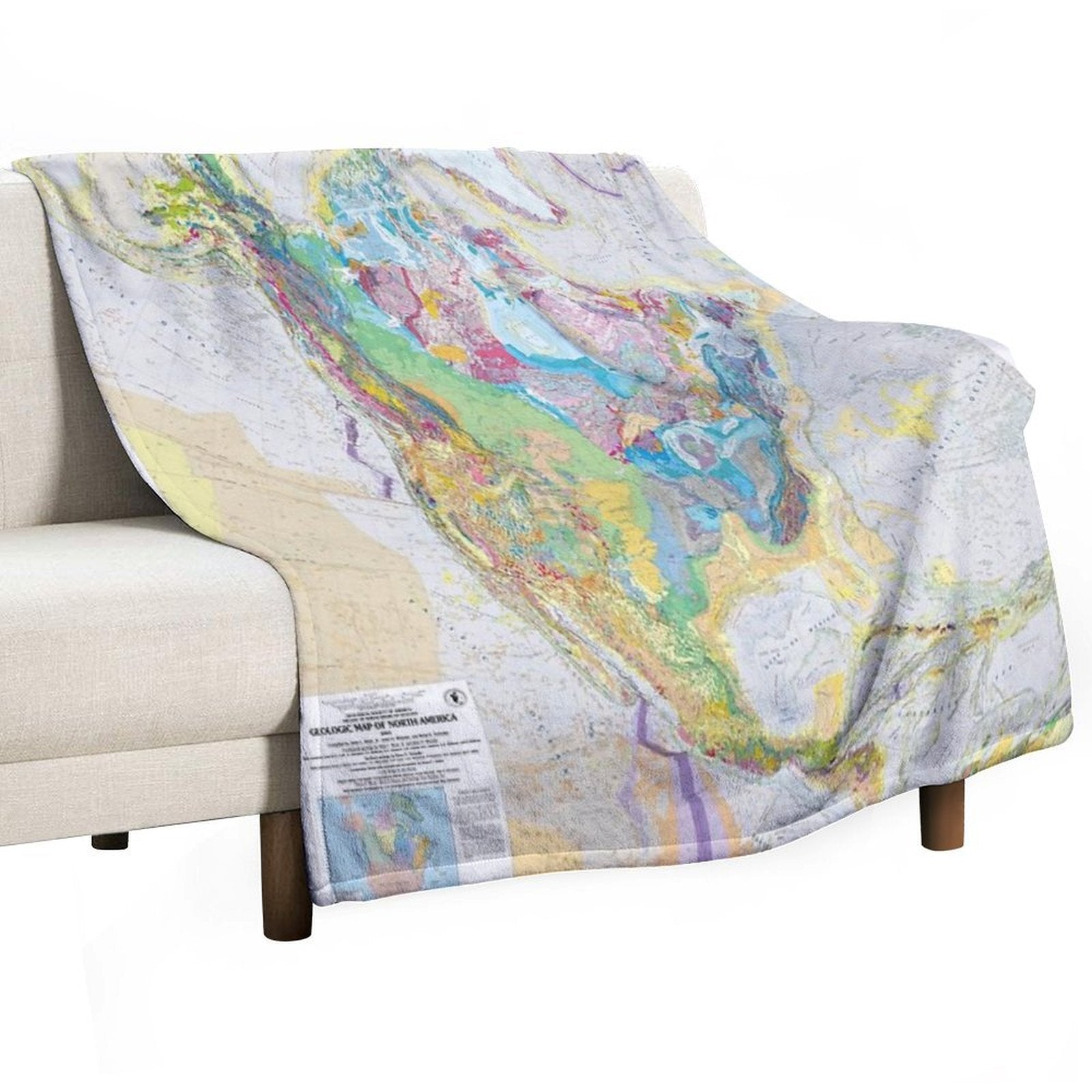 USGS Geologic Map of North America Premium Throw Blanket
