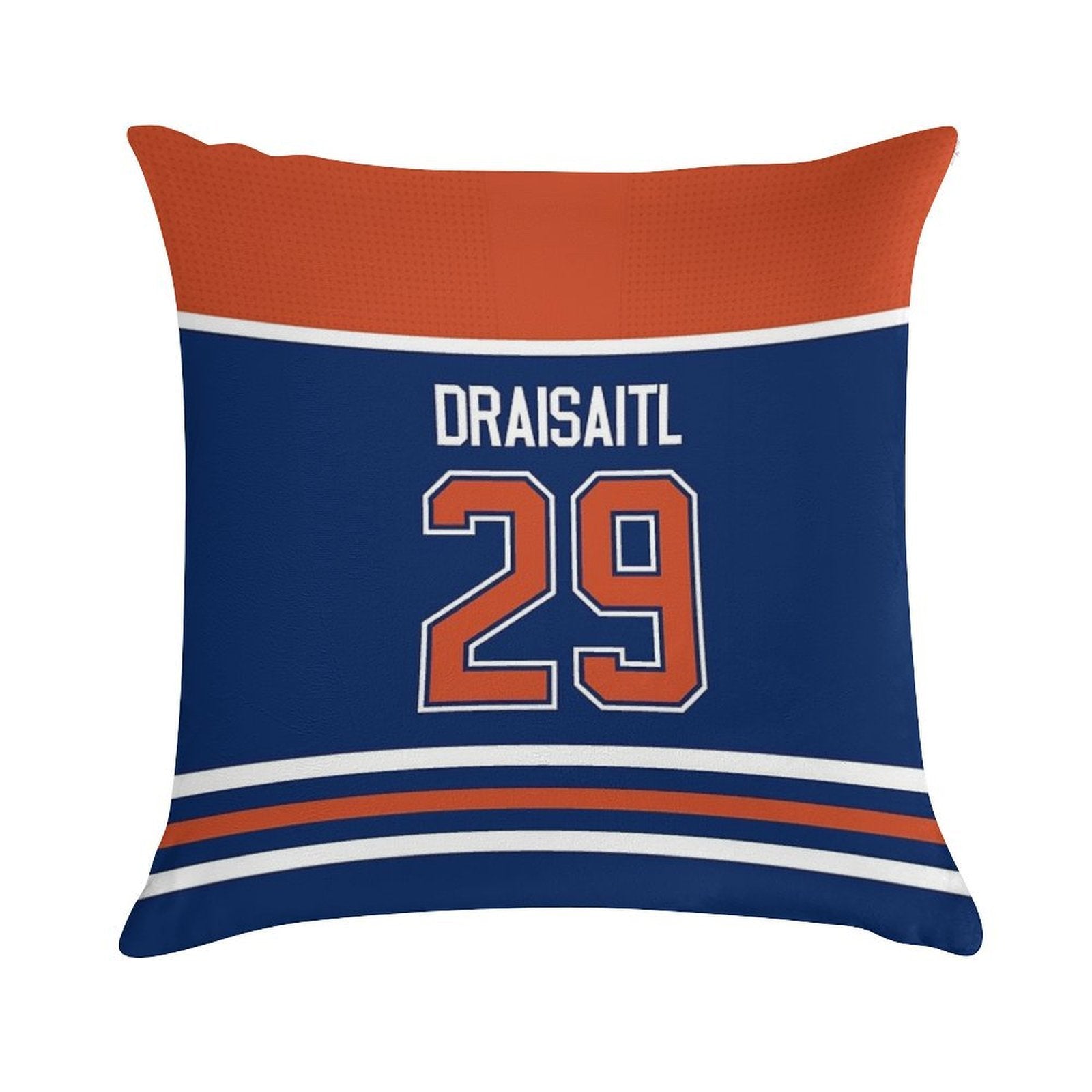 Edmonton Oilers Leon Draisaitl Home Jersey Back Phone Case Soft Anti-Pilling Throw Pillow