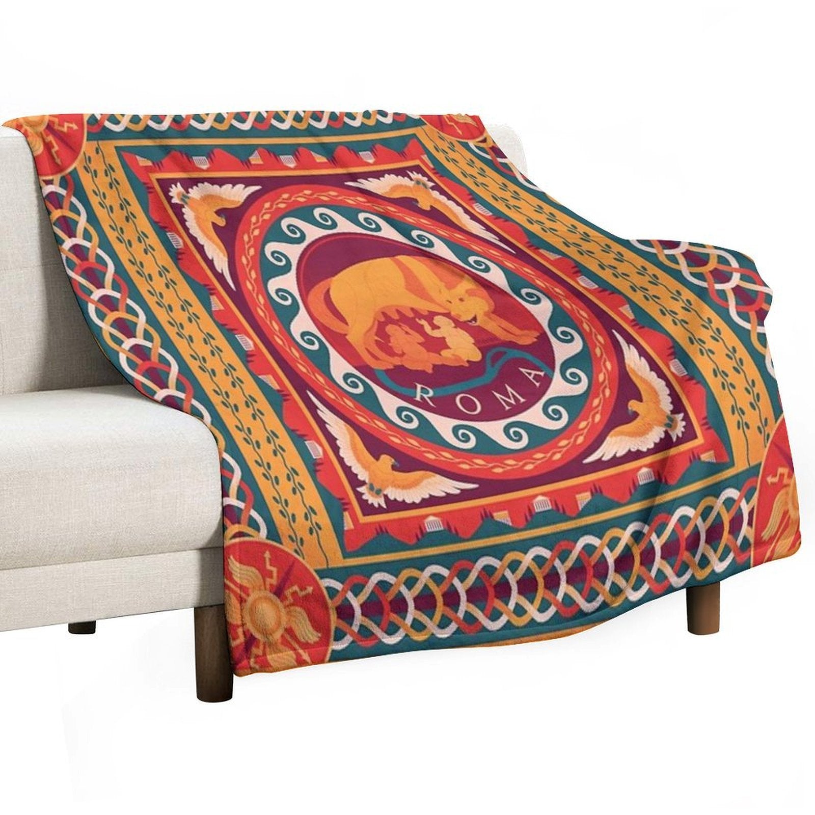 Roma Mosaic Premium Throw Blanket