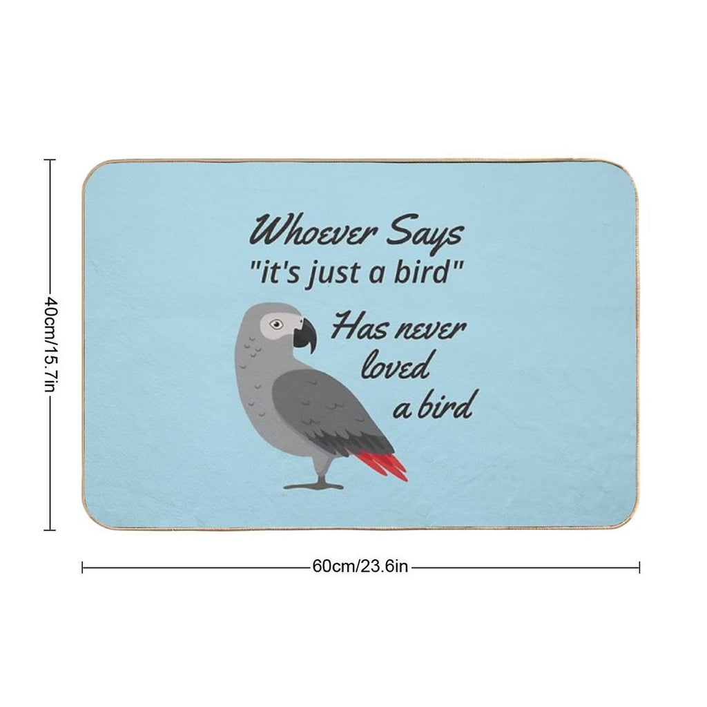 Just A Bird - African Grey Parrot  Non-Slip Bath Mat