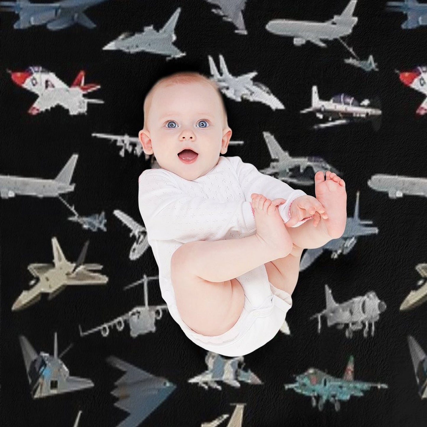 Modern Military Airplanes Easy Care Throw Blanket