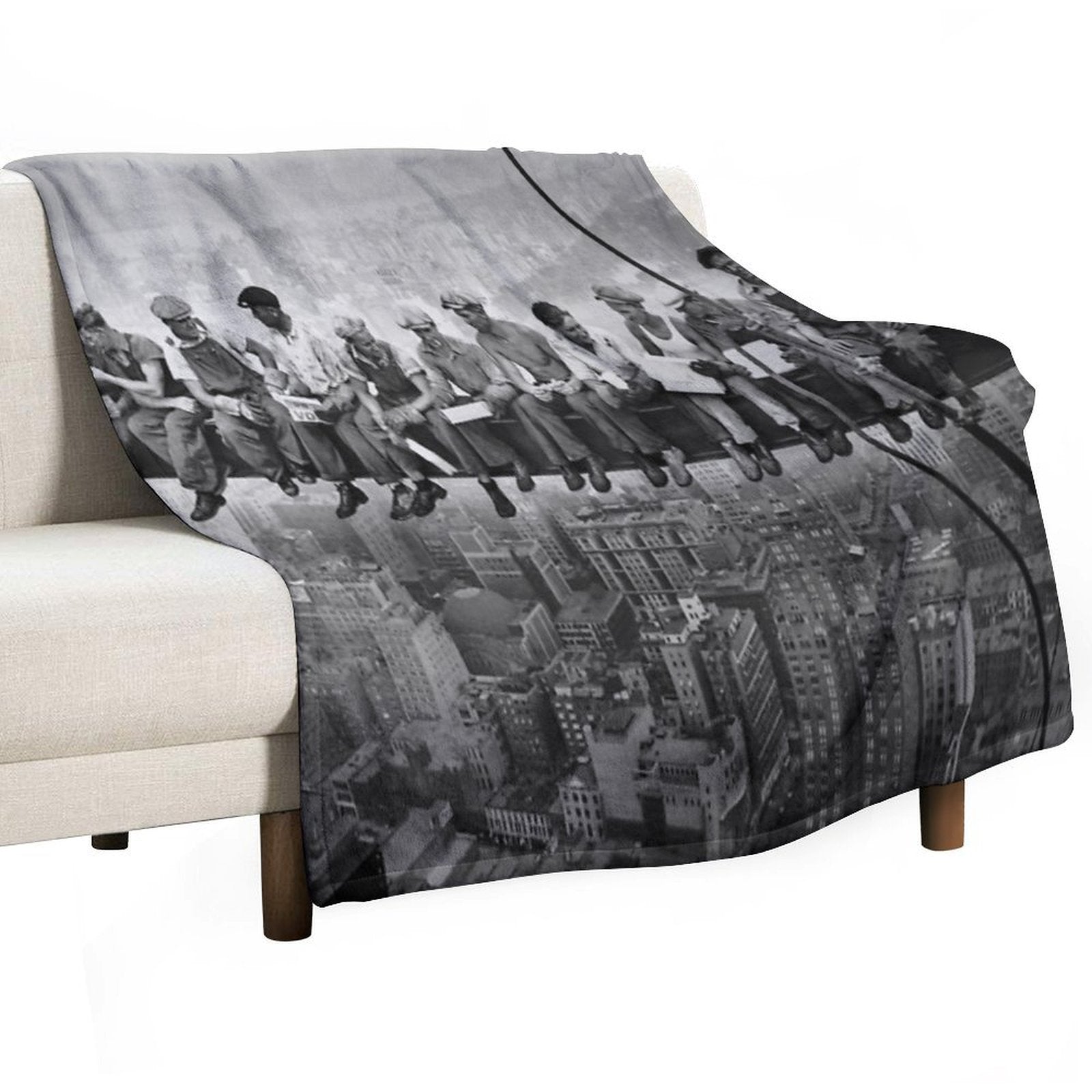 Lunch Atop A Skyscraper Quick-dry Throw Blanket