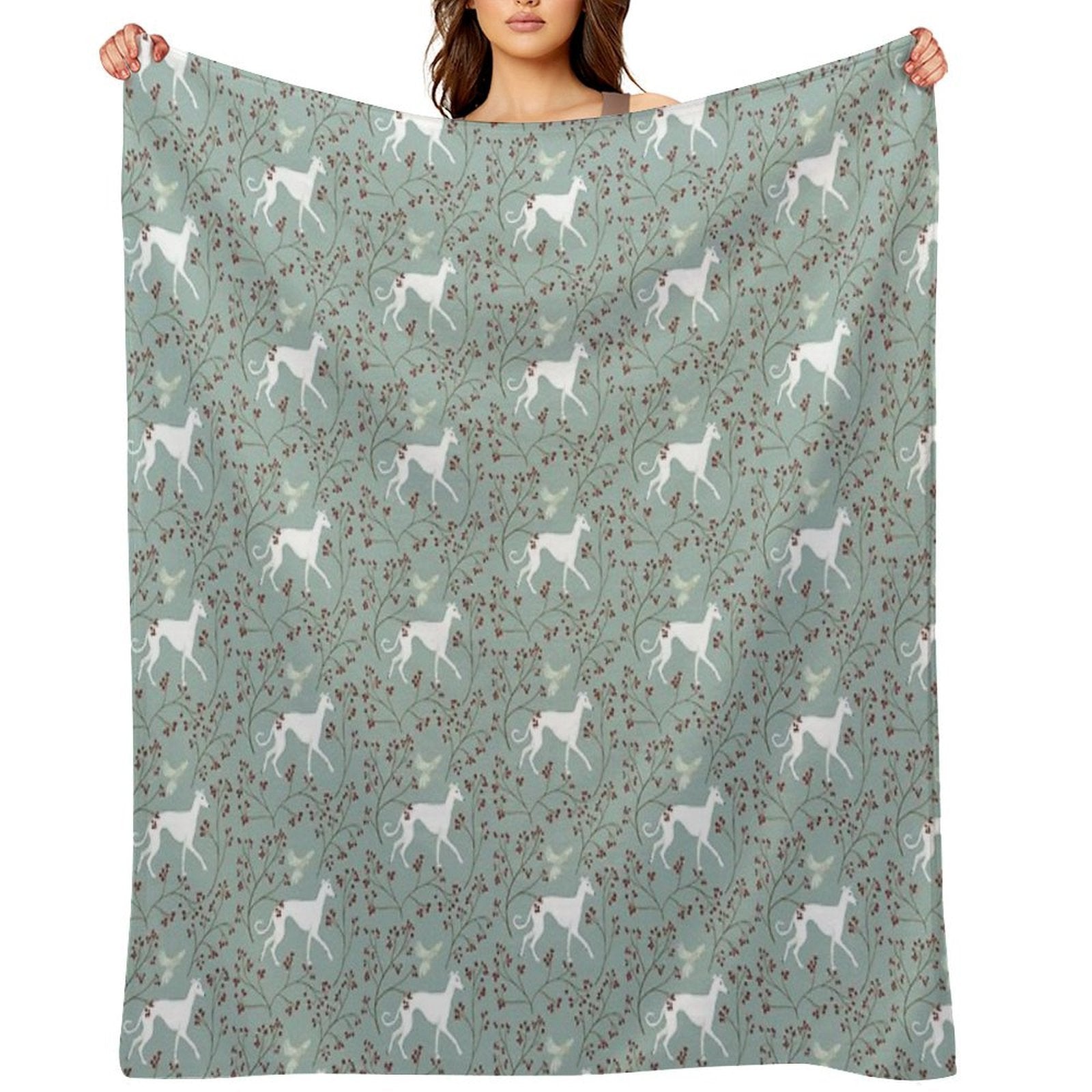A Greyhound And His Bird Friend Machine-washable Throw Blanket