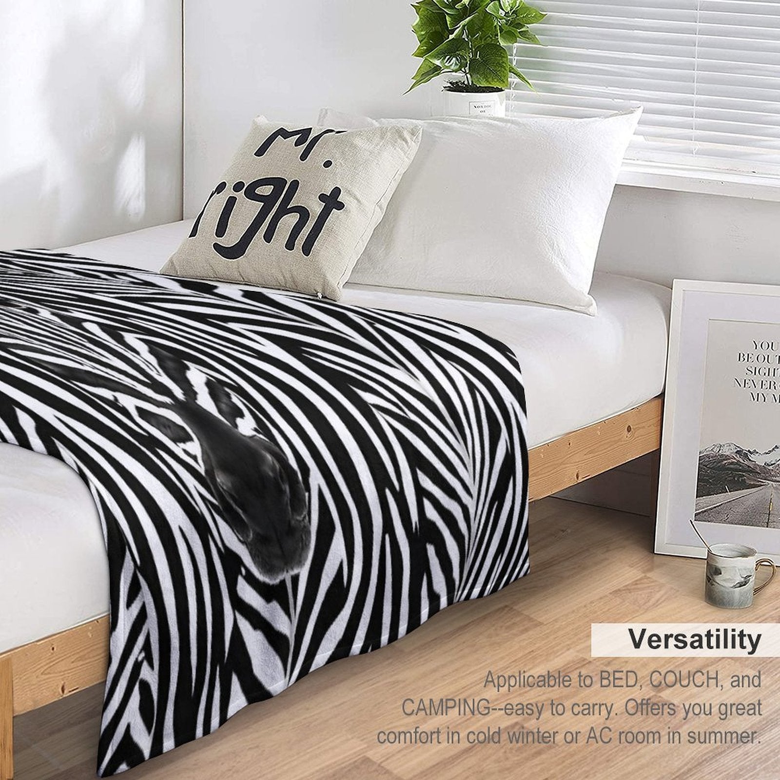 Self-Camouflage Zebra Multi-functional Throw Blanket
