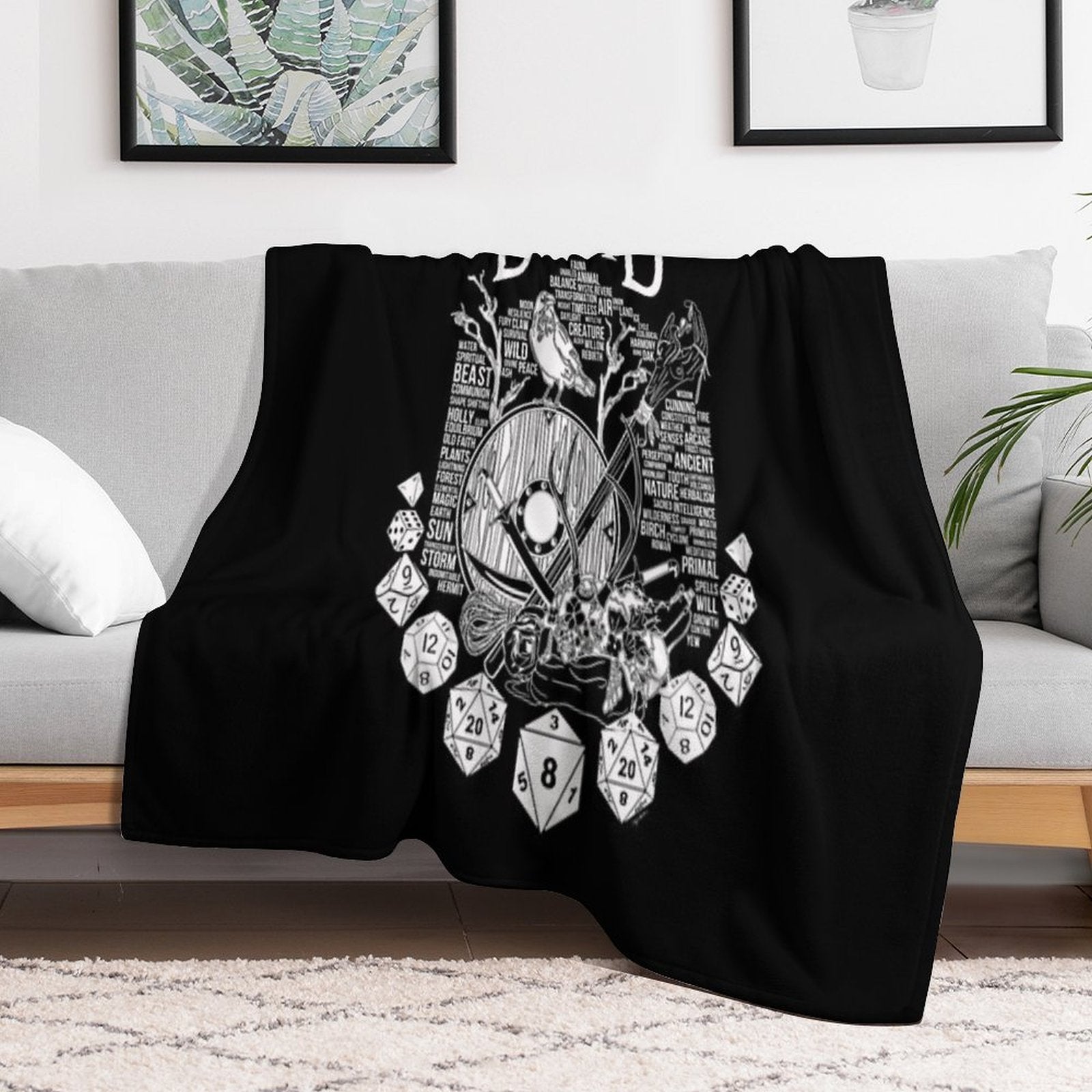 RPG Class Series Druid - White Version Gift-ready Throw Blanket