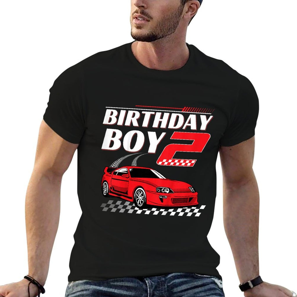 Kids Birthday Boy 2 Years Race Car 2nd Birthday Racing Car  Affordable Price T-Shirt