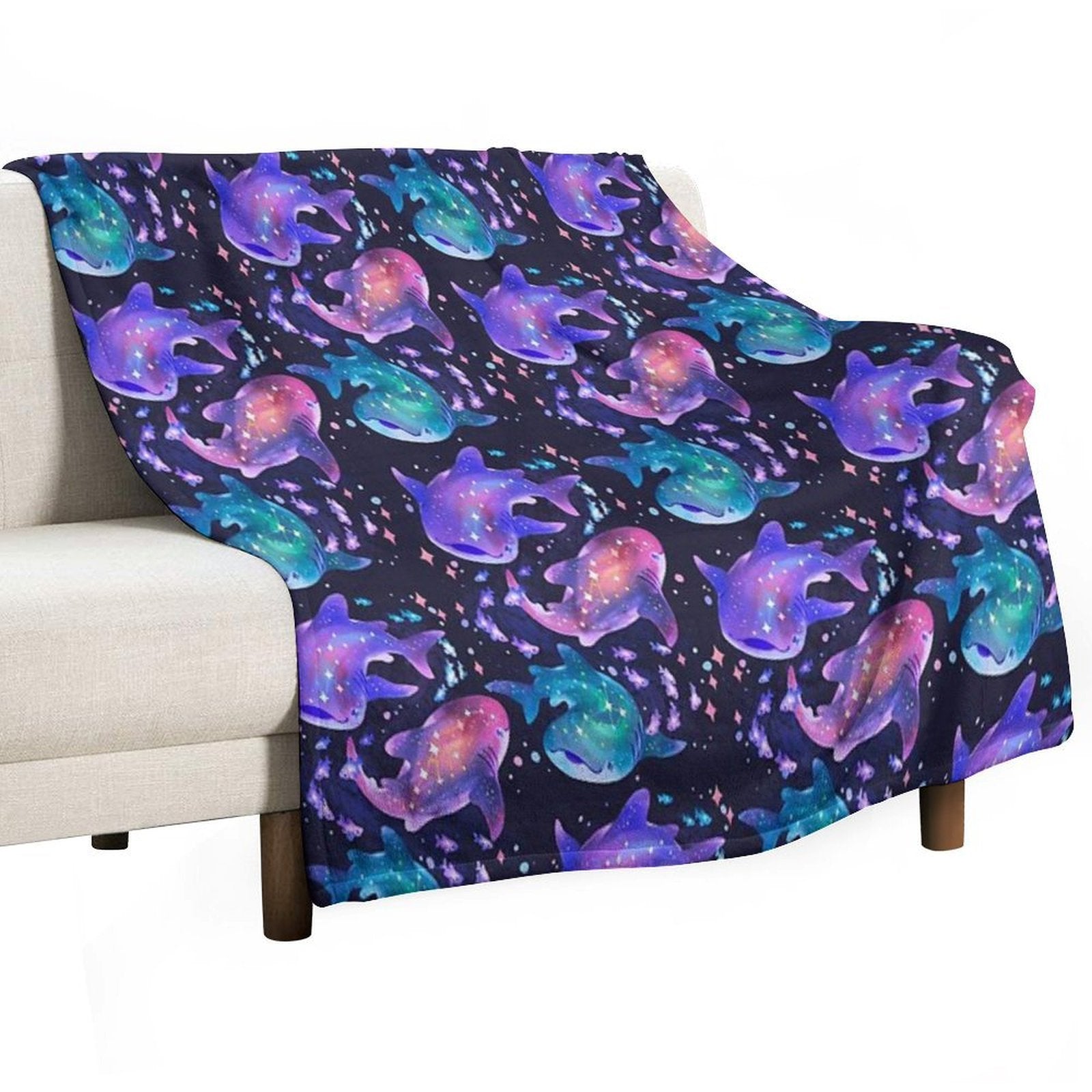 Cosmic Whale Shark Lightweight Throw Blanket