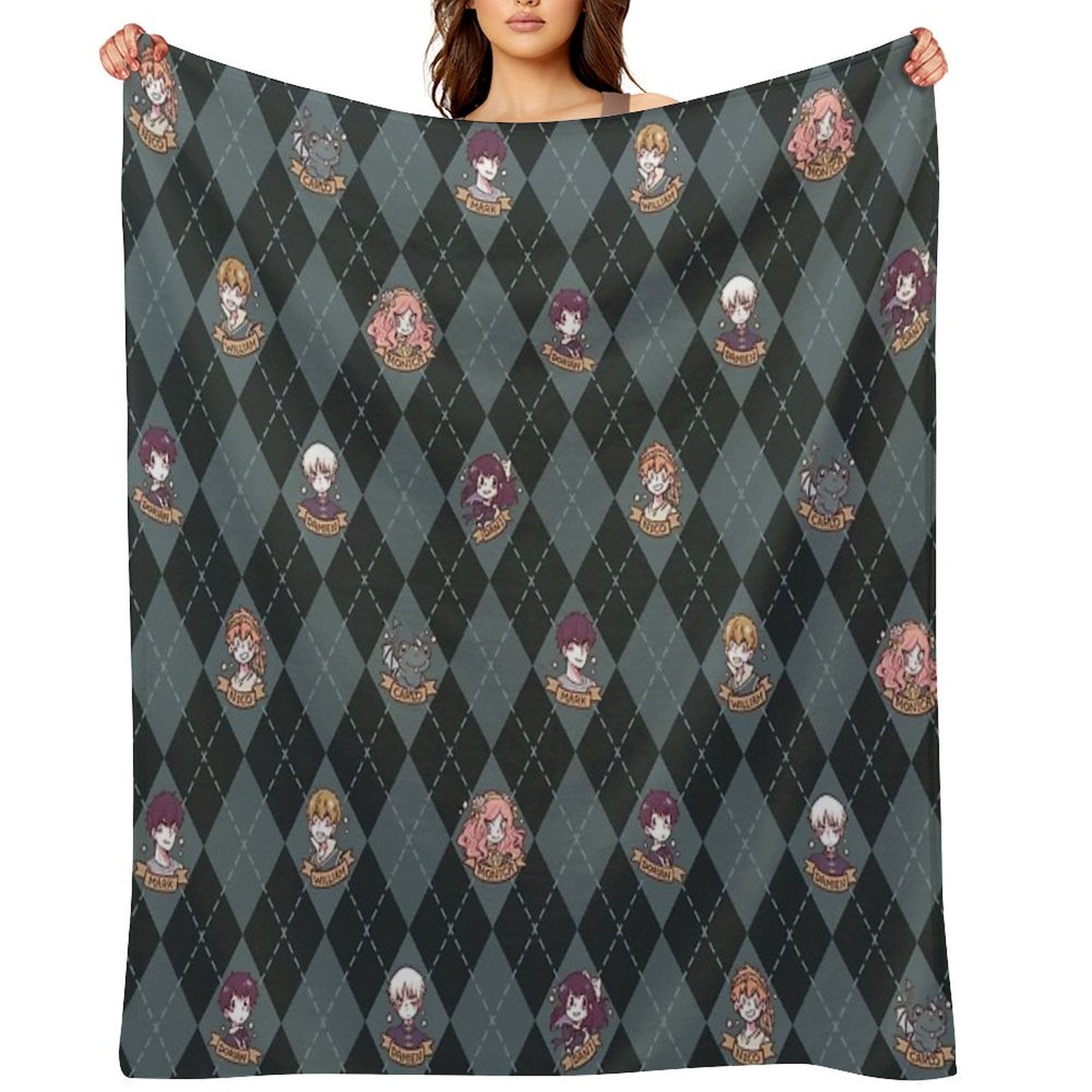 British Hooky (Blue) Shrink-resistant Throw Blanket