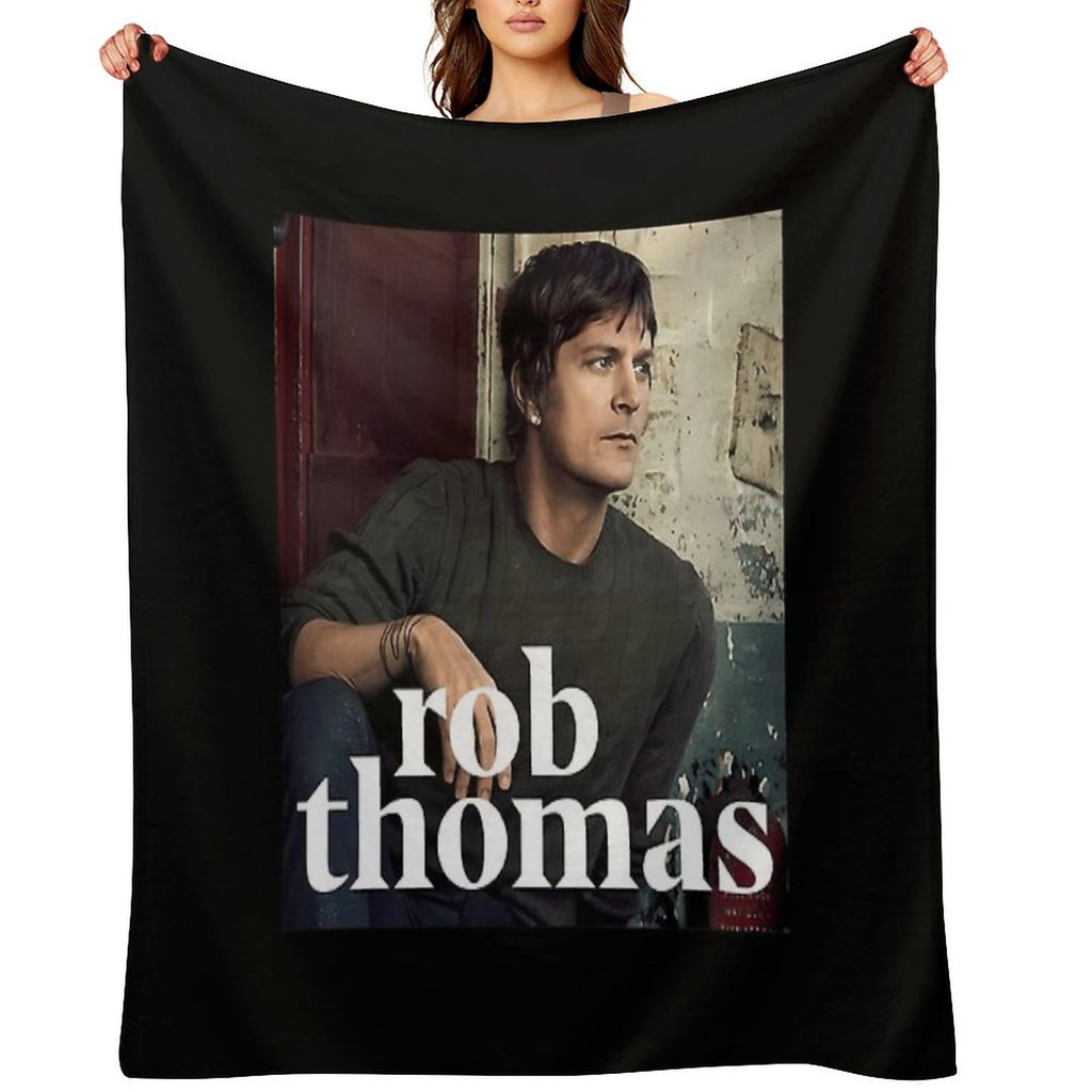Rob Thomas Singer Music Band Sustainable Throw Blanket