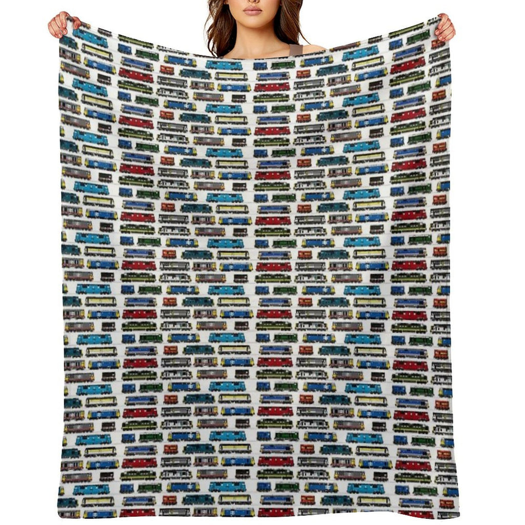 Diesel Locomotive Print Sustainable Throw Blanket