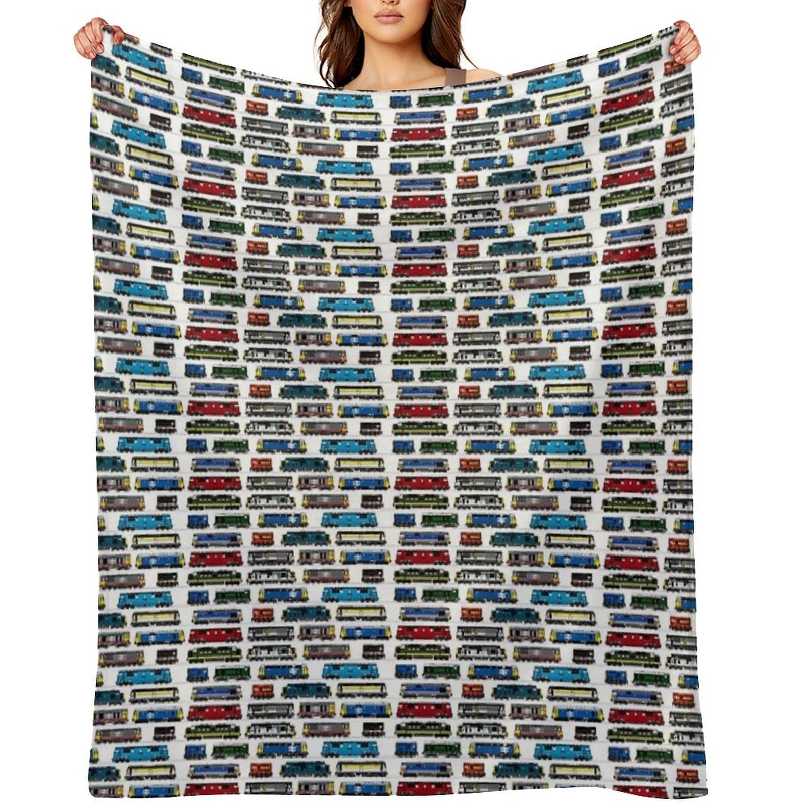 Diesel Locomotive Print Sustainable Throw Blanket
