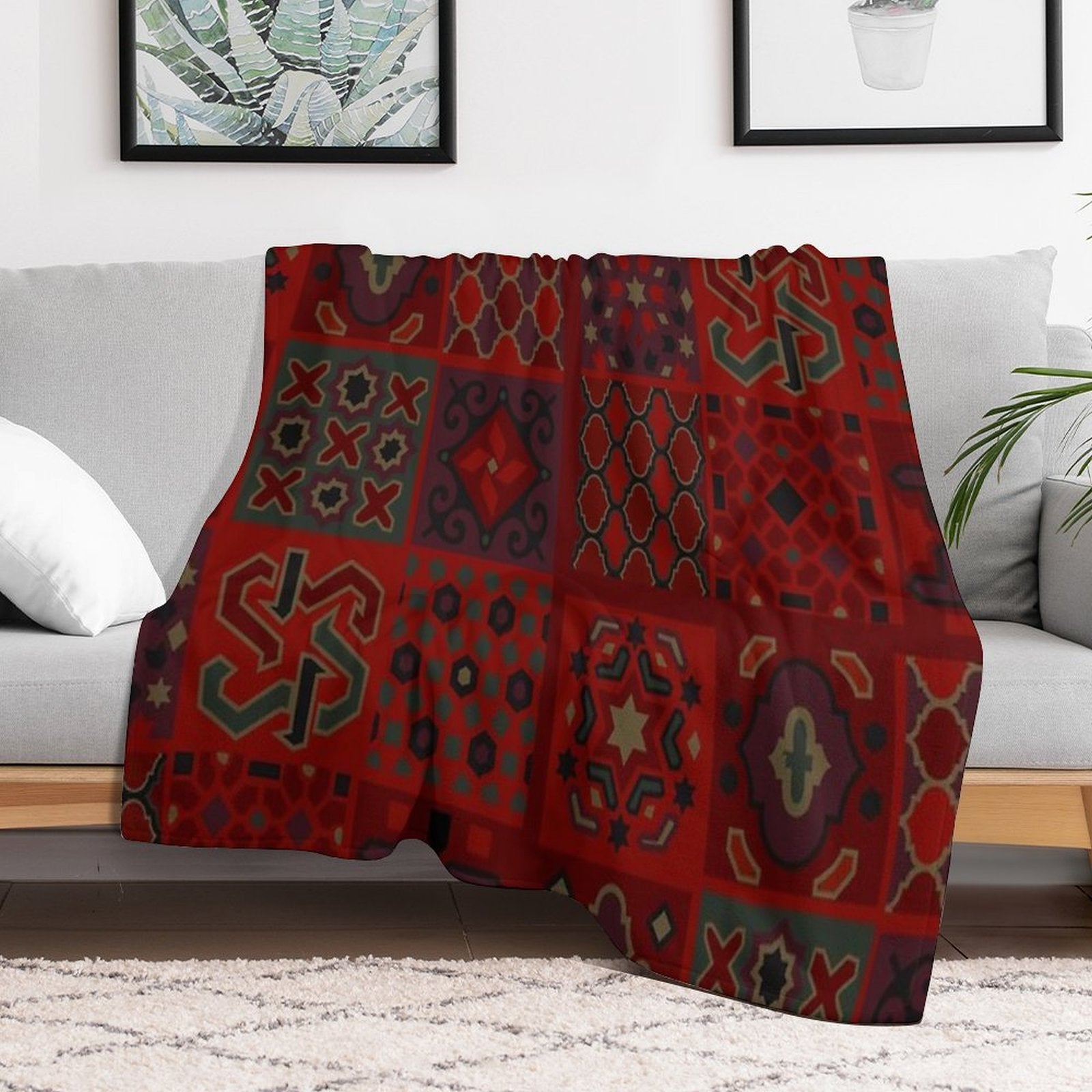 Moroccan Moments - Saffron Eco-conscious Throw Blanket