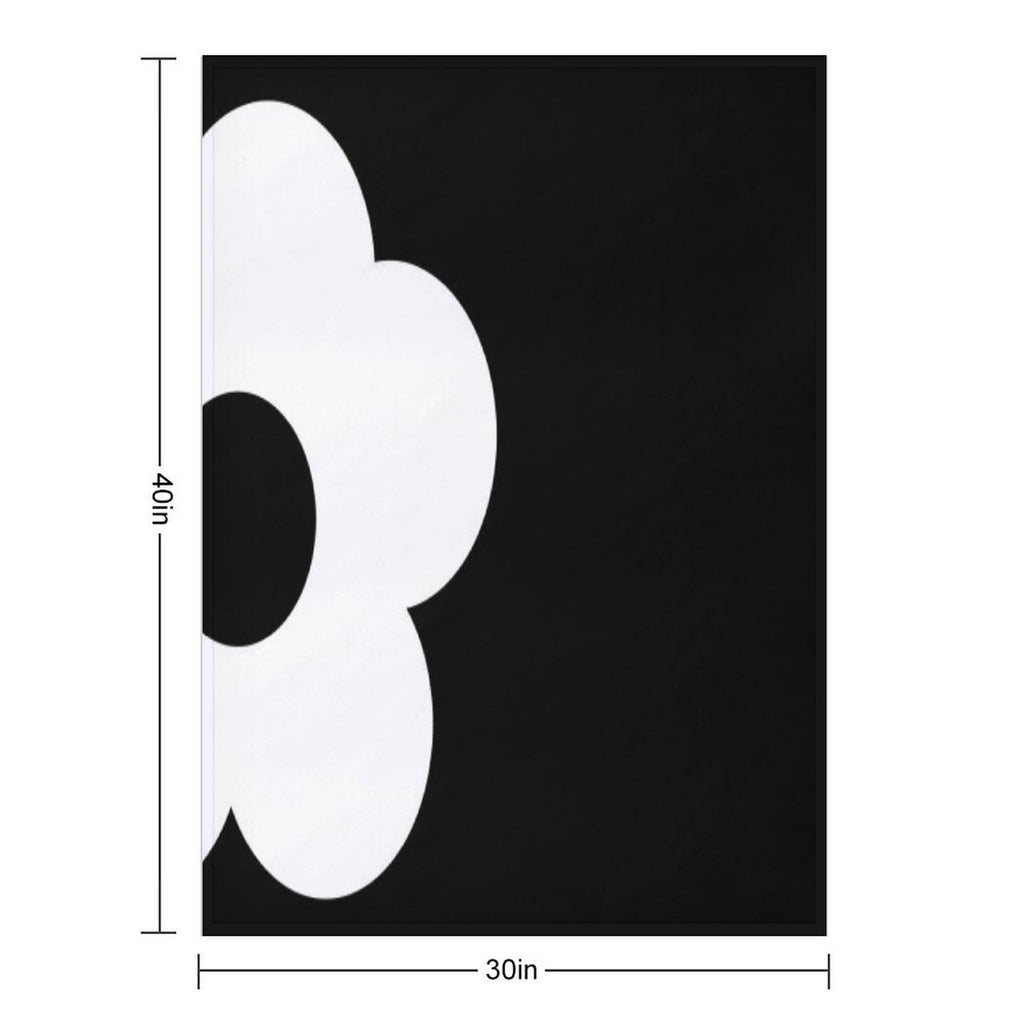 Bold Retro Contrast Flower Graphic Velvety-soft Throw Blanket