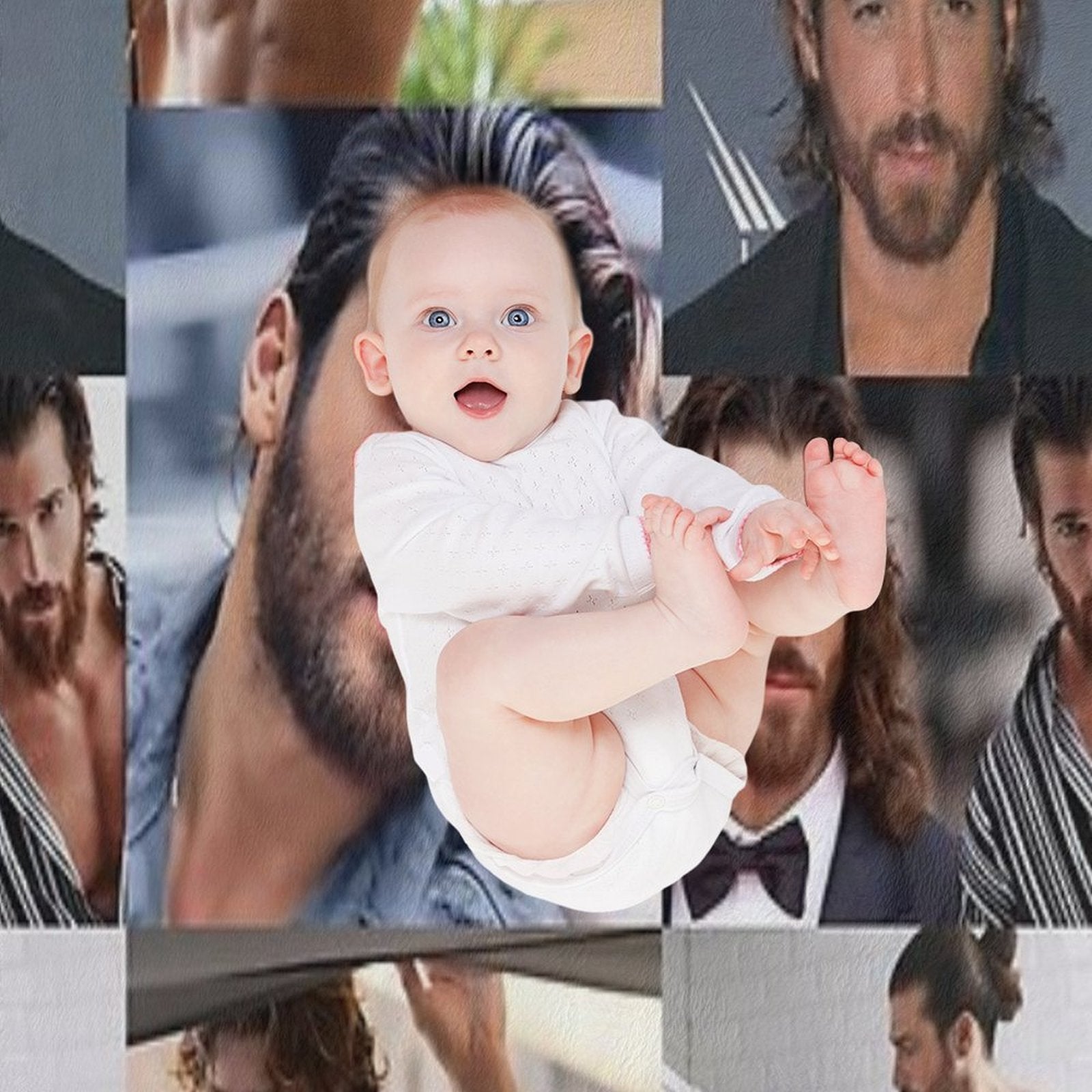 Can Yaman Collage Premium Throw Blanket