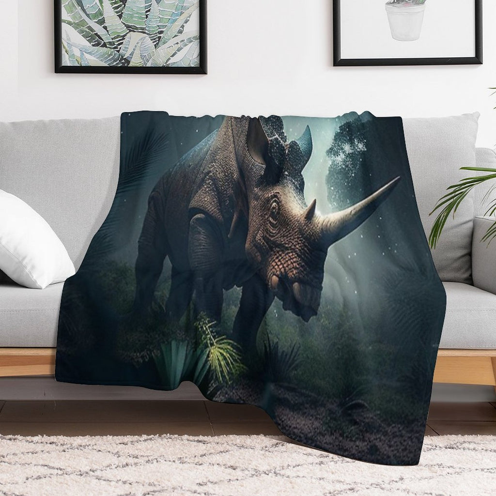 Paleo Art Triceratops Shrink-resistant Throw Blanket