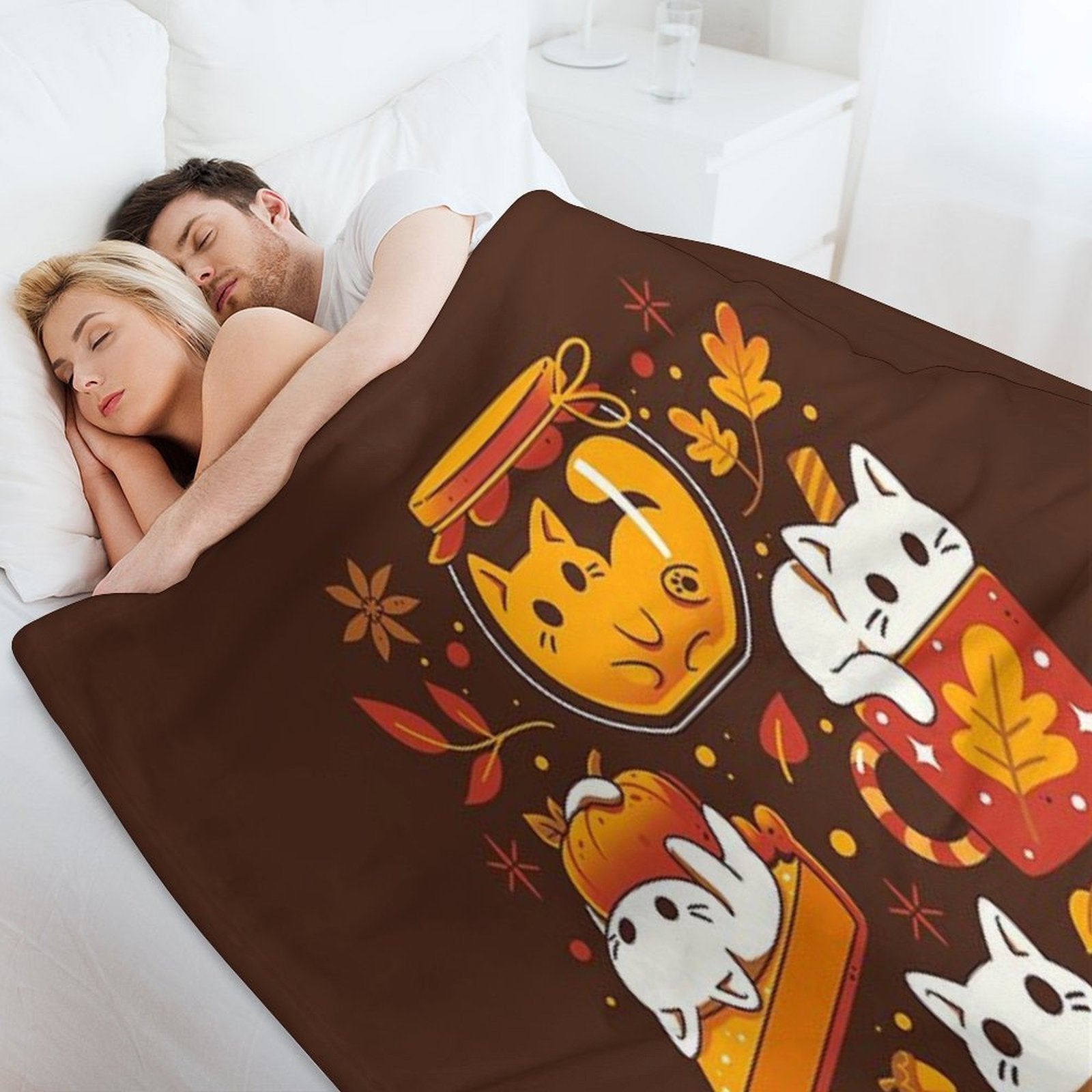 Pumpkin Party Kittens - Fall Cats Anti-pilling Throw Blanket