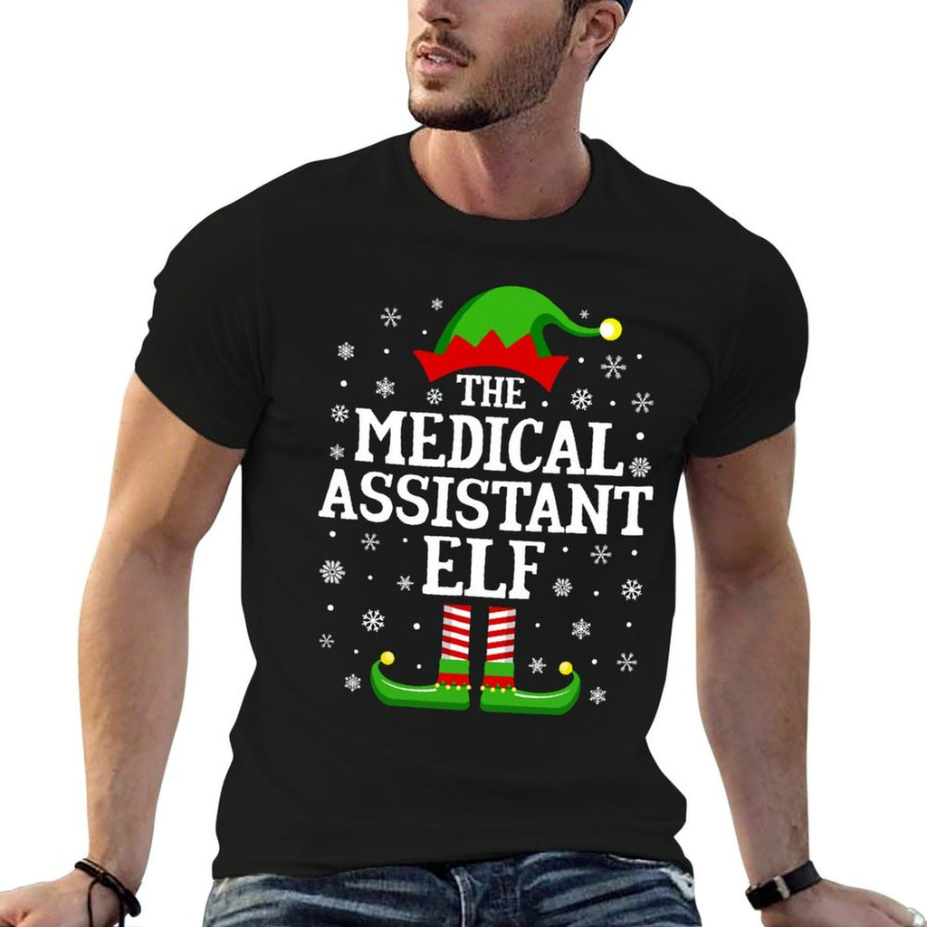 Medical Assistant Elf Funny Christmas Family Matching  Easy-care T-Shirt