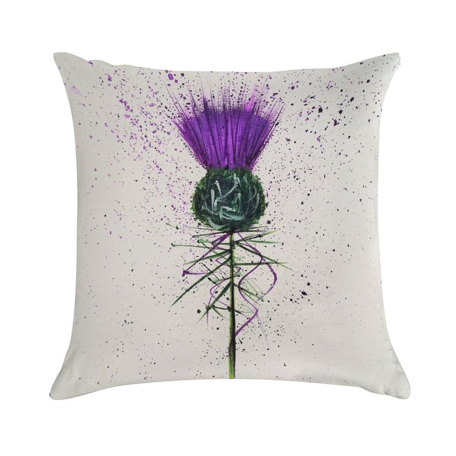 Purple Thistle Elegant Style Soft Reinforced Edging Throw Pillow