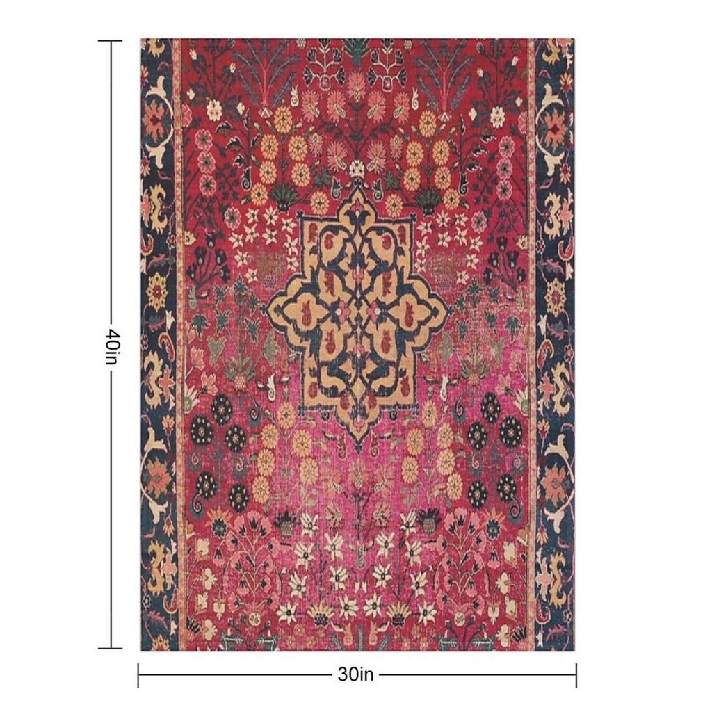 17th Century Persian Vase Carpet Print Durable Throw Blanket