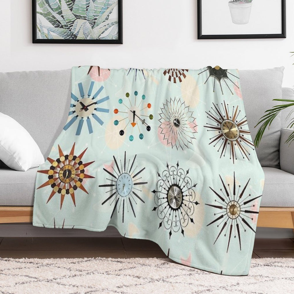 Atomic Starburst Clocks Comfort Throw Blanket