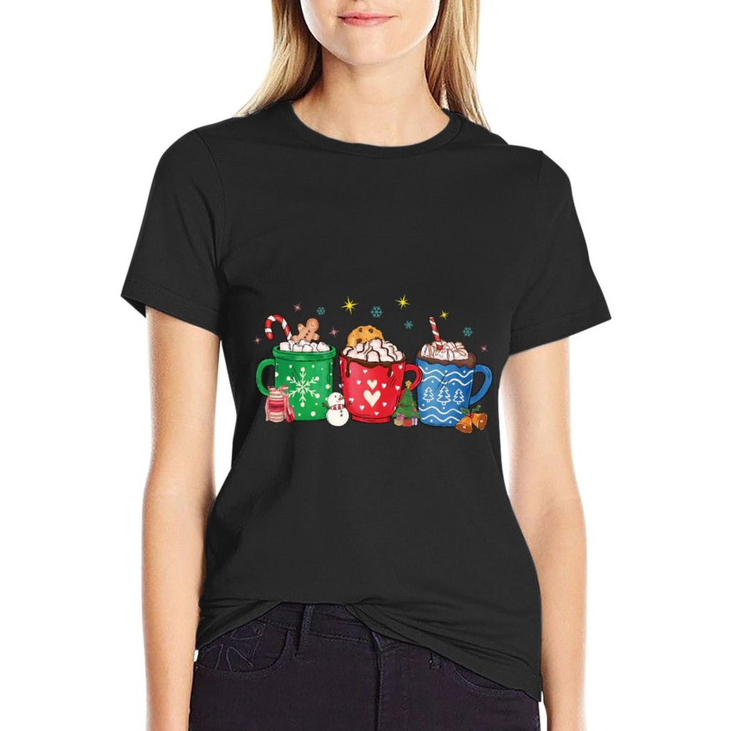 Christmas Hot Chocolate Cup Peppermint Mocha  Cotton T-Shirt