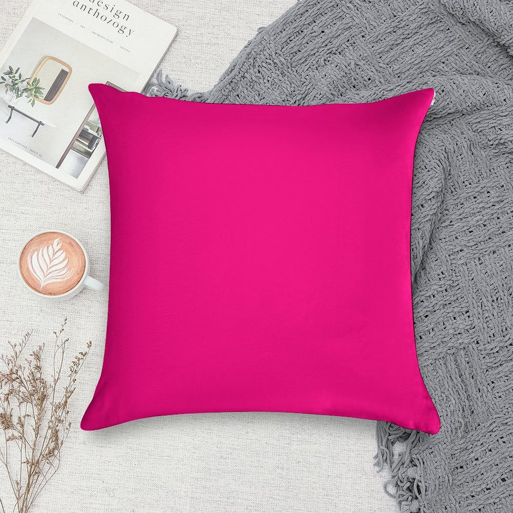 PLAIN SOLID  Bright PINK -100  Bright PINK SHADES ON OZCUSHIONS ON ALL PRODUCTS Soft Shrink-Resistant Throw Pillow