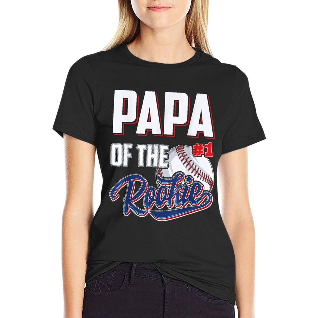Papa of Rookie 1 Years Old Team 1st Birthday Baseball  High-quality Stitching T-Shirt