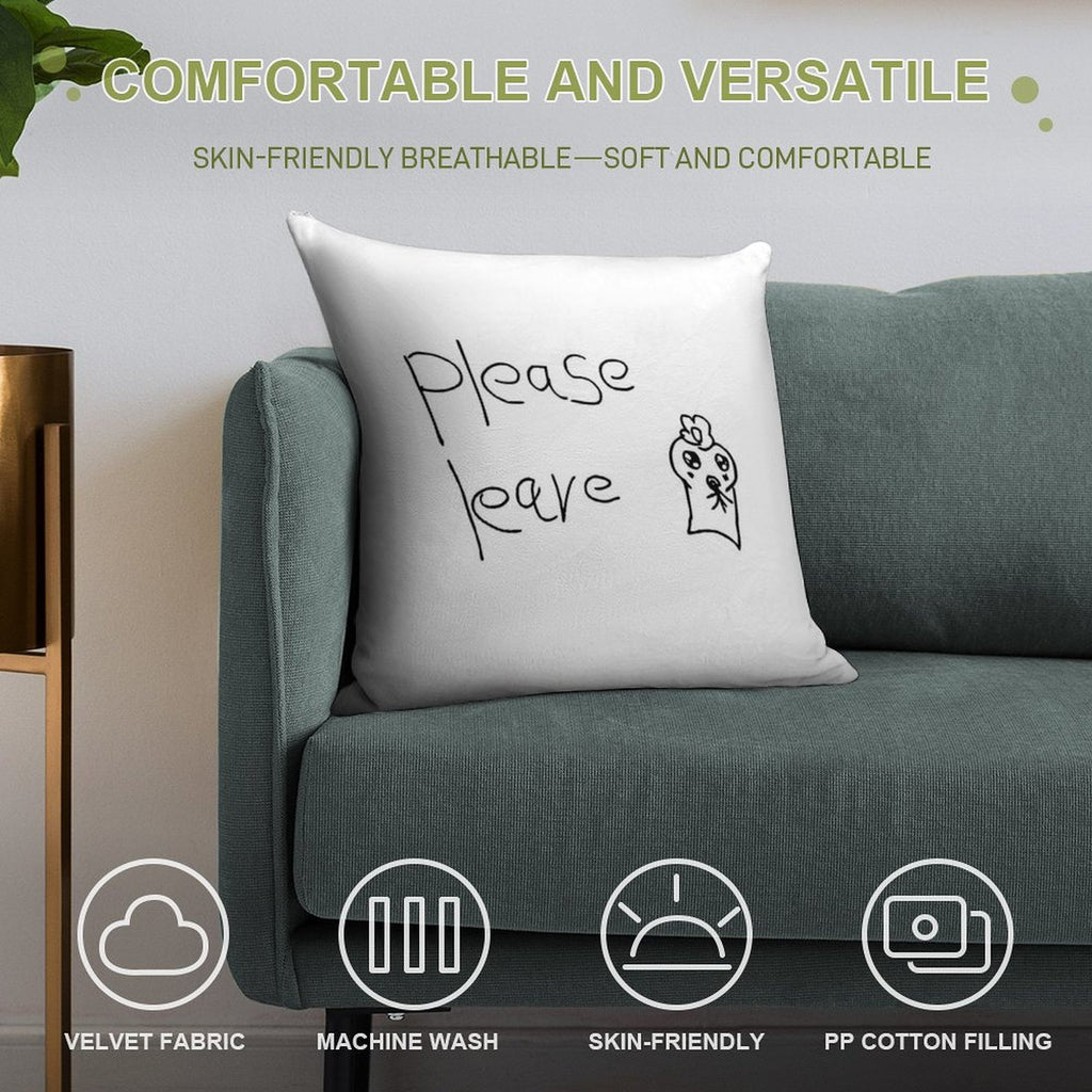 ATEEZ -- Please Leave Soft Skin-Friendly Throw Pillow