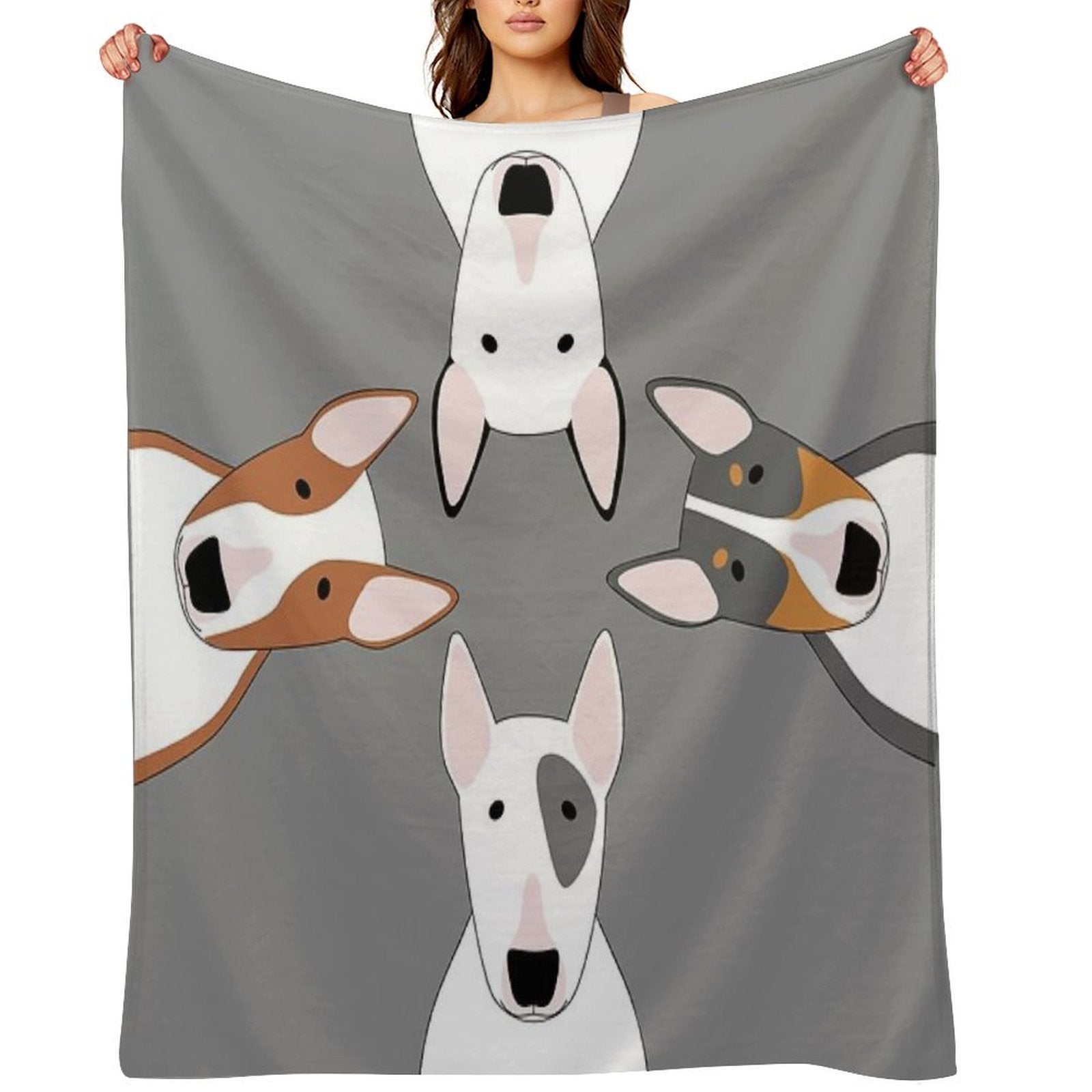 Bull Terrier Squad Machine-washable Throw Blanket