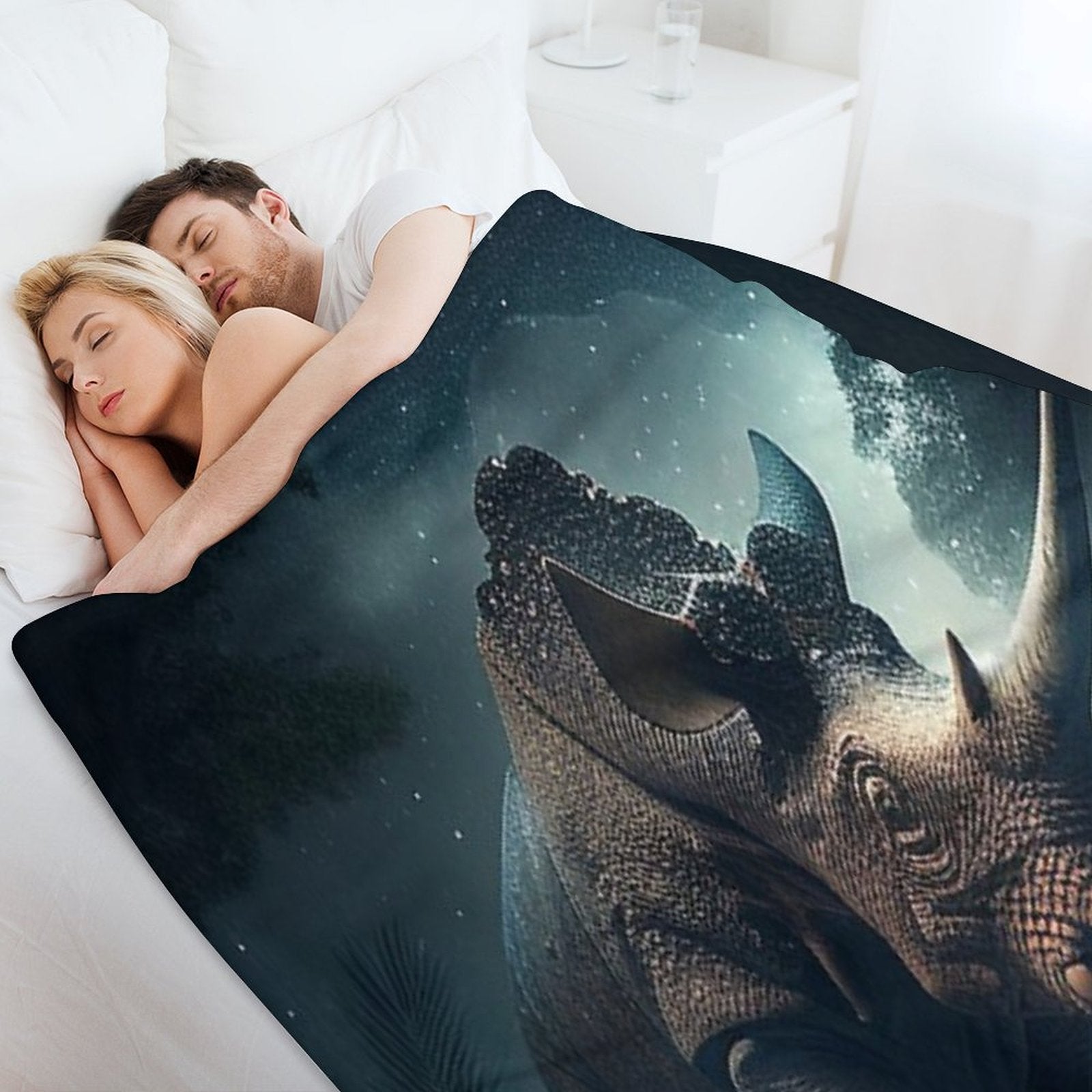 Paleo Art Triceratops Shrink-resistant Throw Blanket