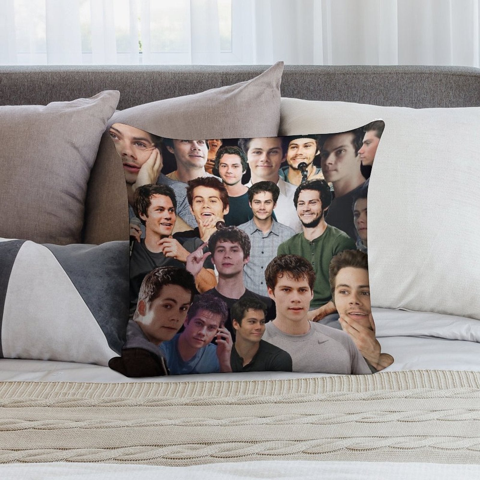 Dylan O’Brien Collage Soft Washable Throw Pillow