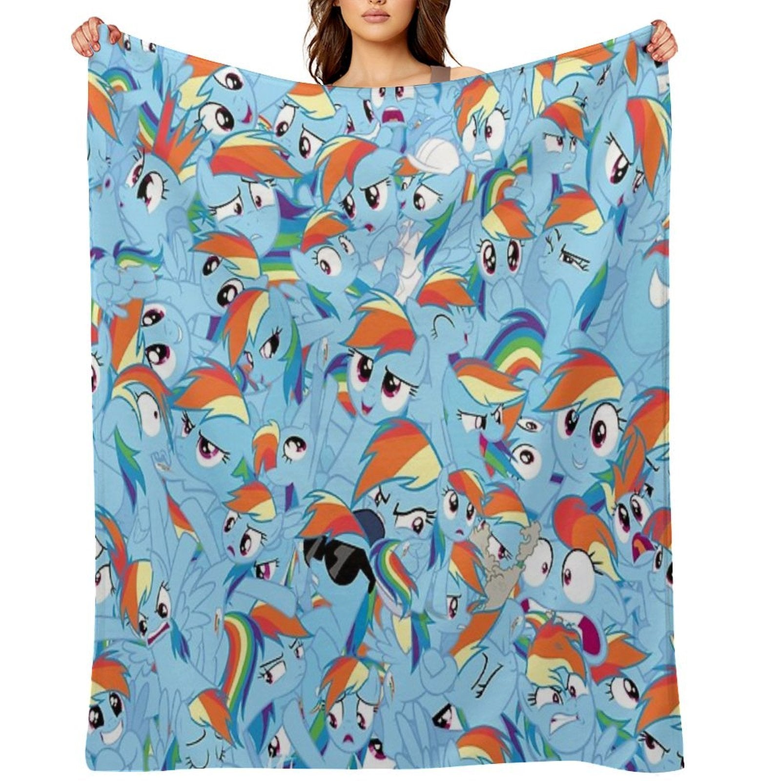Rainbow Dash Mess Eco-conscious Throw Blanket