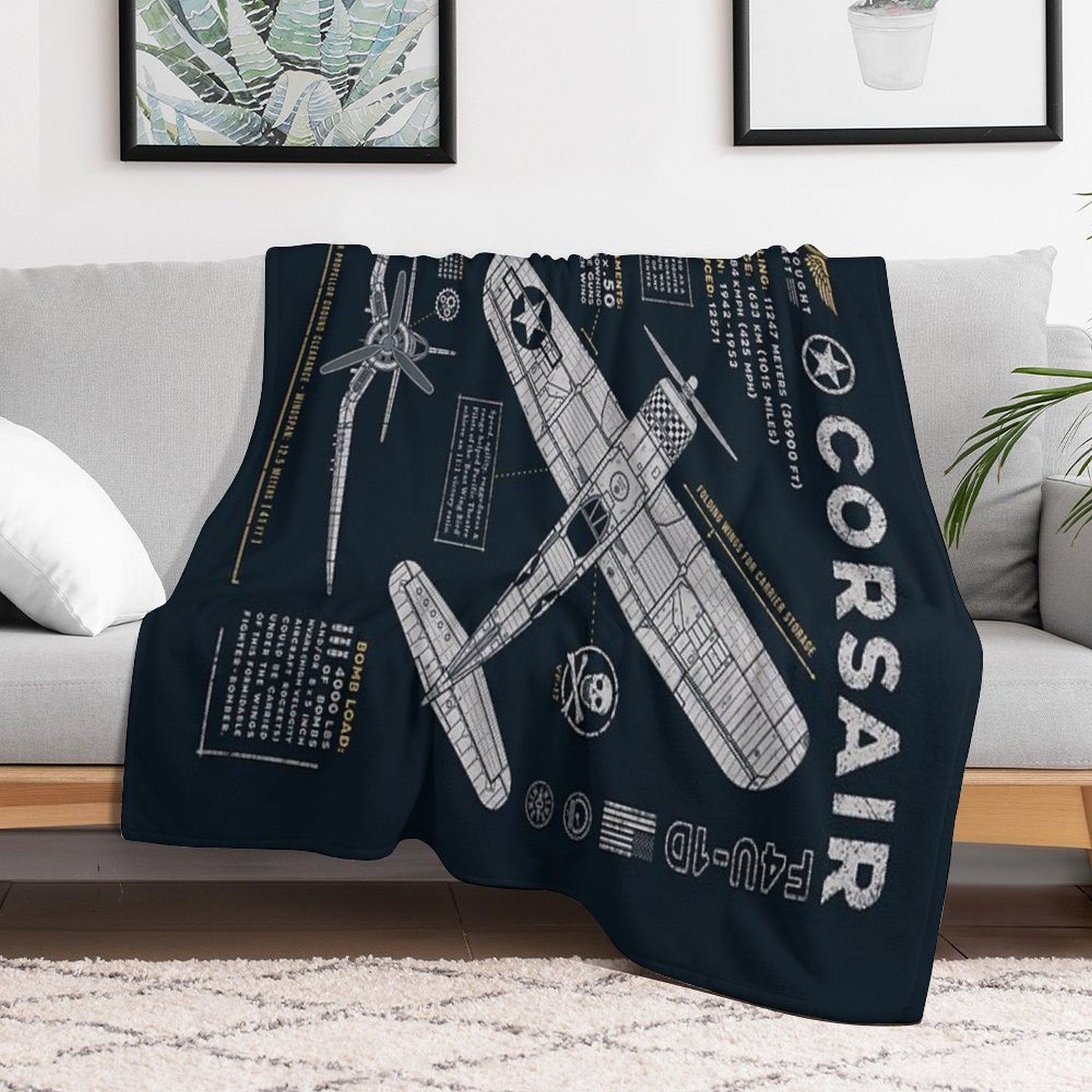 F4U Corsair Easy Care Throw Blanket