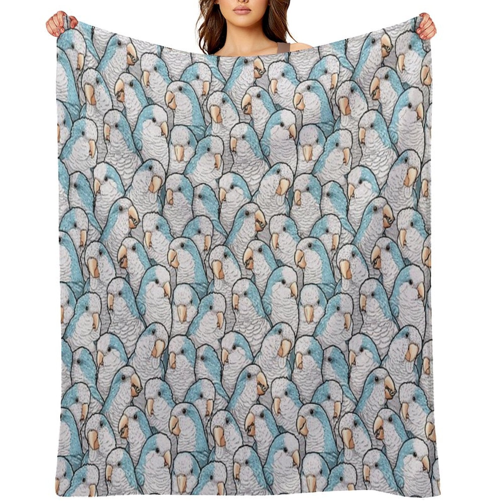 Blue Quaker Monk Parakeets All-season Throw Blanket