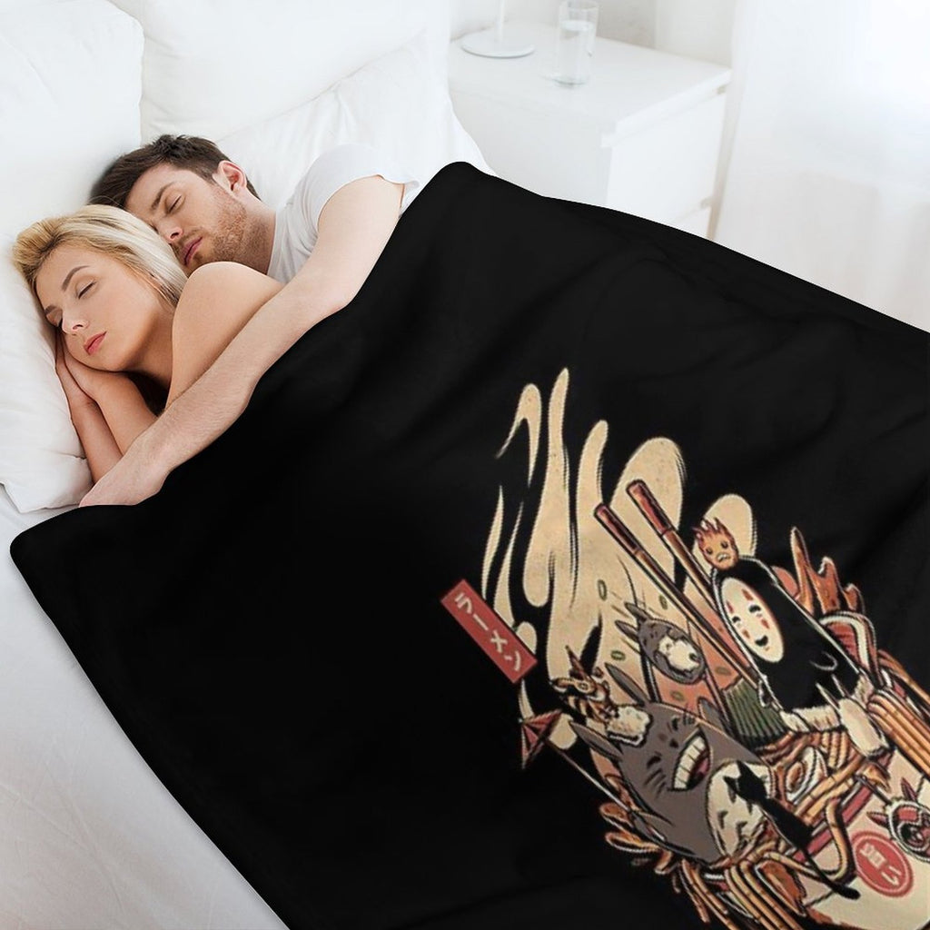 Funny Ramen Premium Throw Blanket
