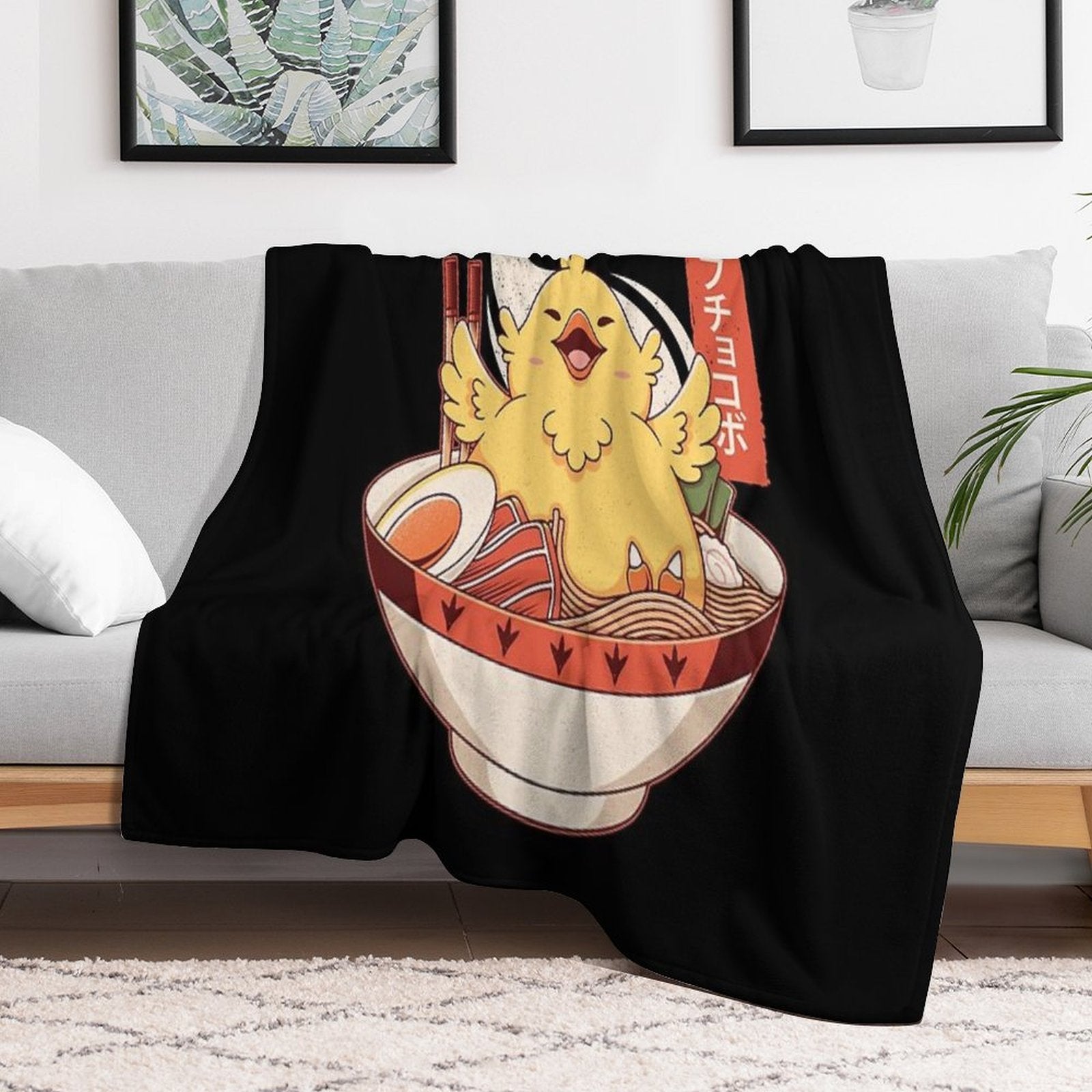 Fat Chocobo Ramen All-season Throw Blanket