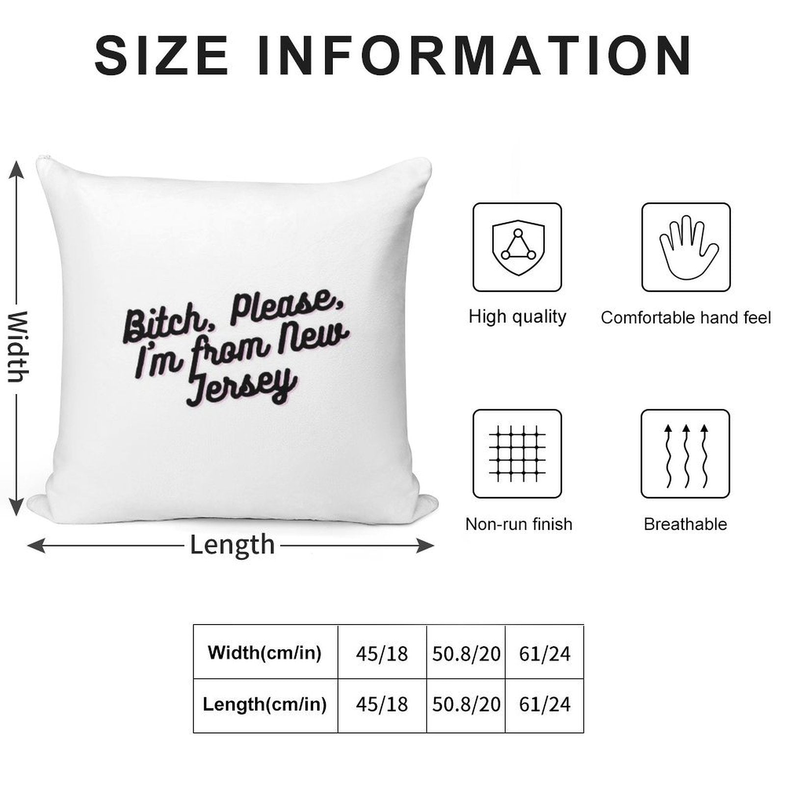 Bitch, Please, I'm from New Jersey Soft Luxury Feel Throw Pillow