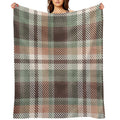 Aspen Flannel Brown Teal Shrink-resistant Throw Blanket